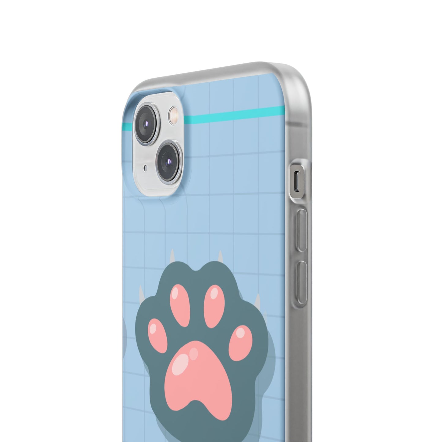 Paw Print Phone Case, Cute Pet Lover Flexi Cases, Dog Cat Accessory, Gift for Animal Lovers, Durable and Stylish Gadget Cover