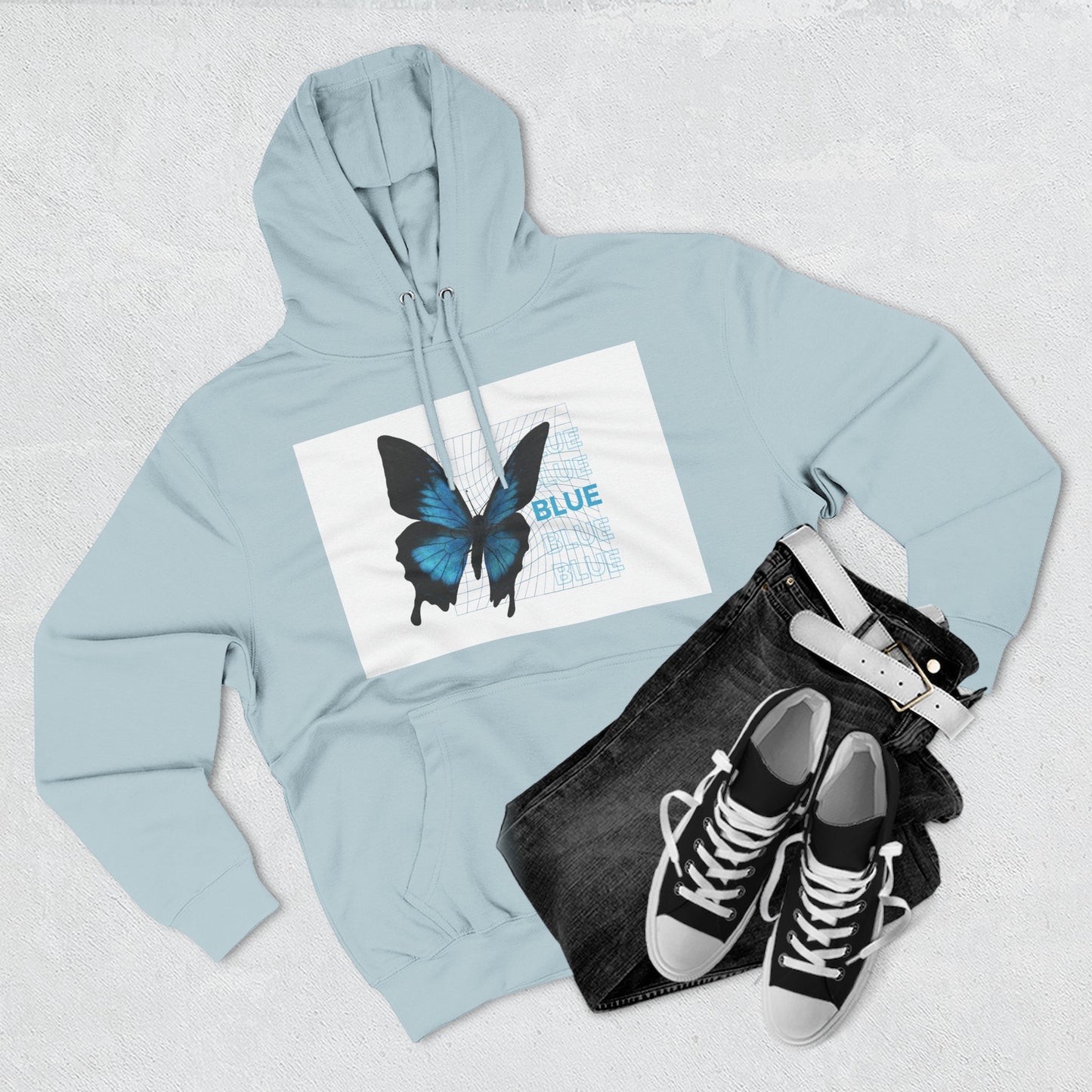 Butterfly Art Hoodie, Soft Fleece Sweatshirt, Gift for Nature Lovers, Stylish Casual Wear, Cozy Trendy Winter Apparel