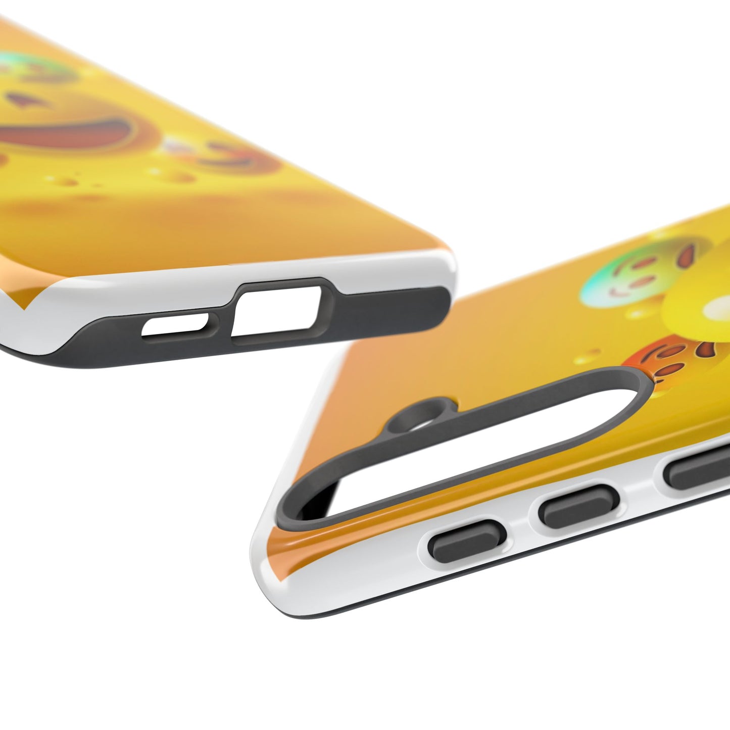Smiley Face Phone Case, Fun Emoji Phone Cover, Durable Tough Case, Gift for Friends, Bright Yellow Accessory