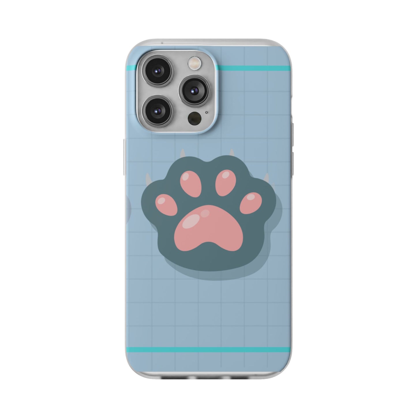 Paw Print Phone Case, Cute Pet Lover Flexi Cases, Dog Cat Accessory, Gift for Animal Lovers, Durable and Stylish Gadget Cover