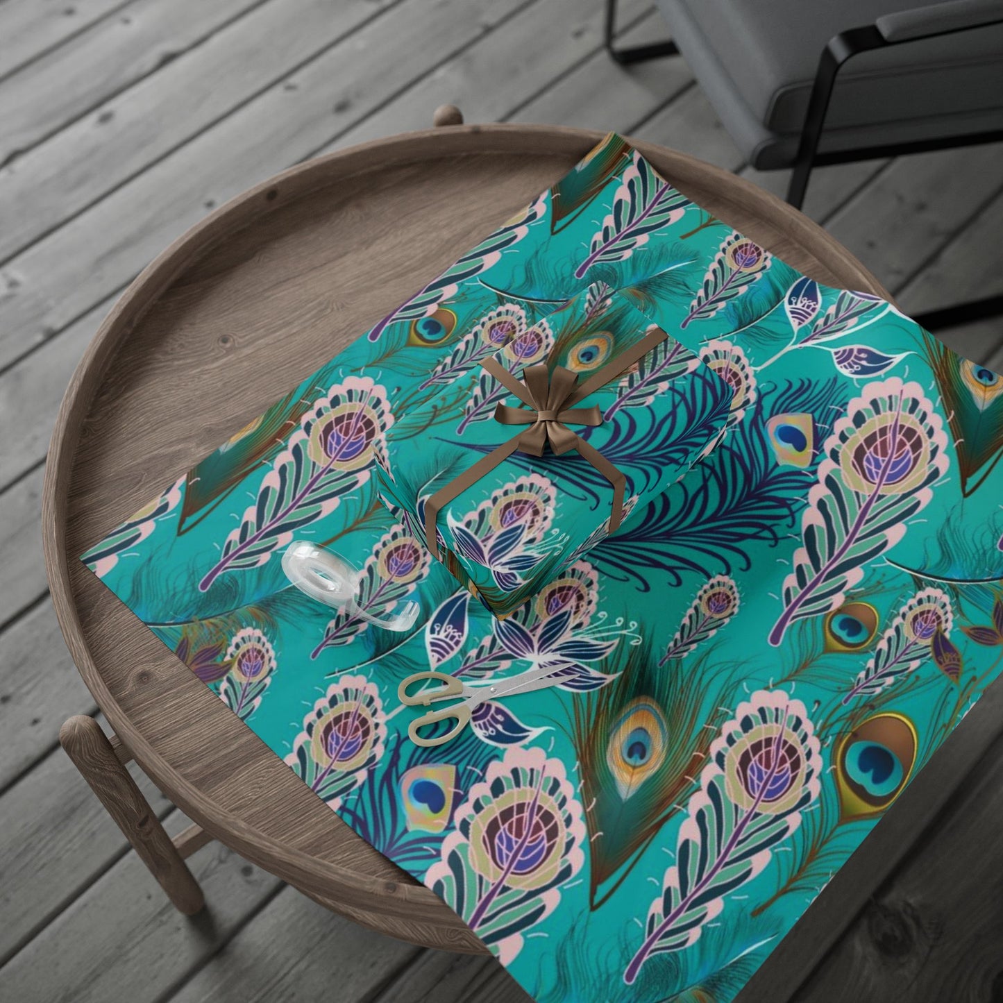 Peacock Feather Colorful Wrapping Paper, Decorative Gift Wrap Roll, Eco-Friendly Gift Wrap, Holiday Wrapping, Party Supplies, Unique Gift Planner