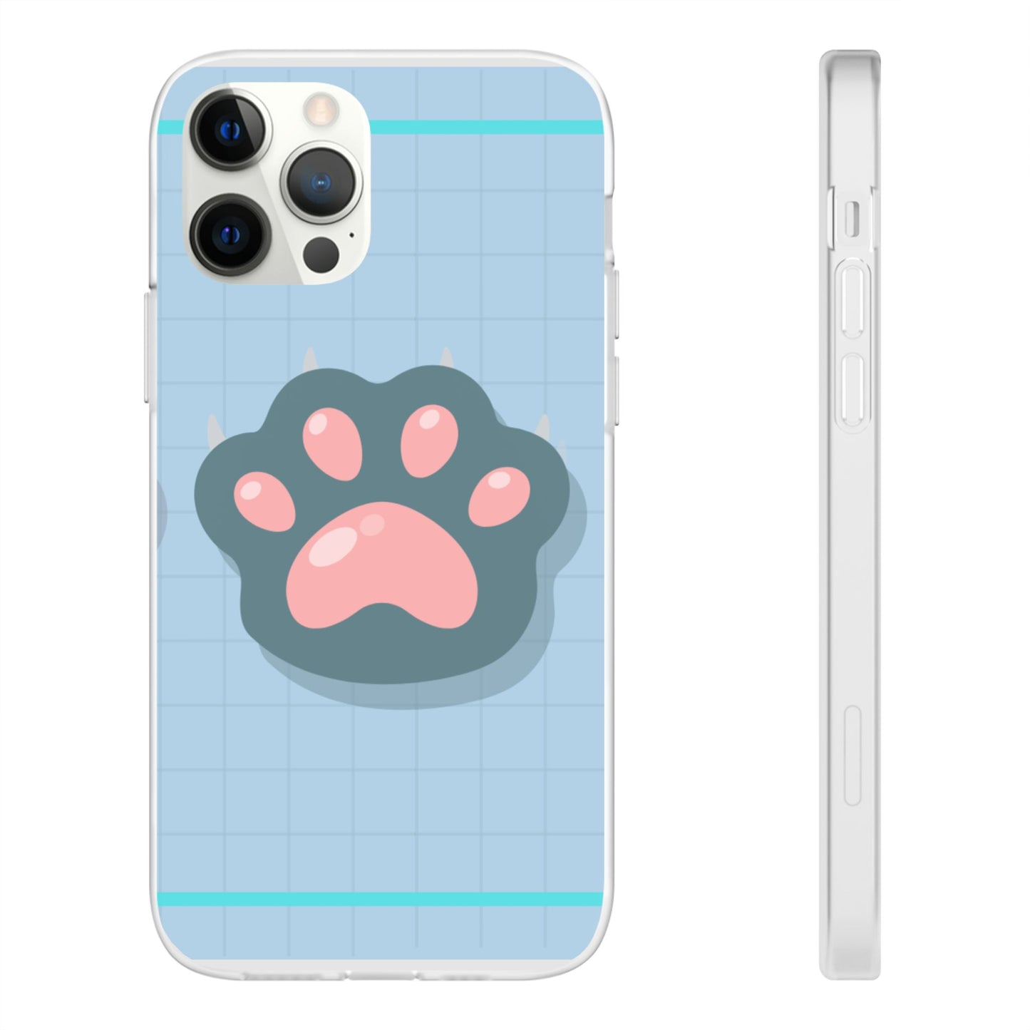 Paw Print Phone Case, Cute Pet Lover Flexi Cases, Dog Cat Accessory, Gift for Animal Lovers, Durable and Stylish Gadget Cover