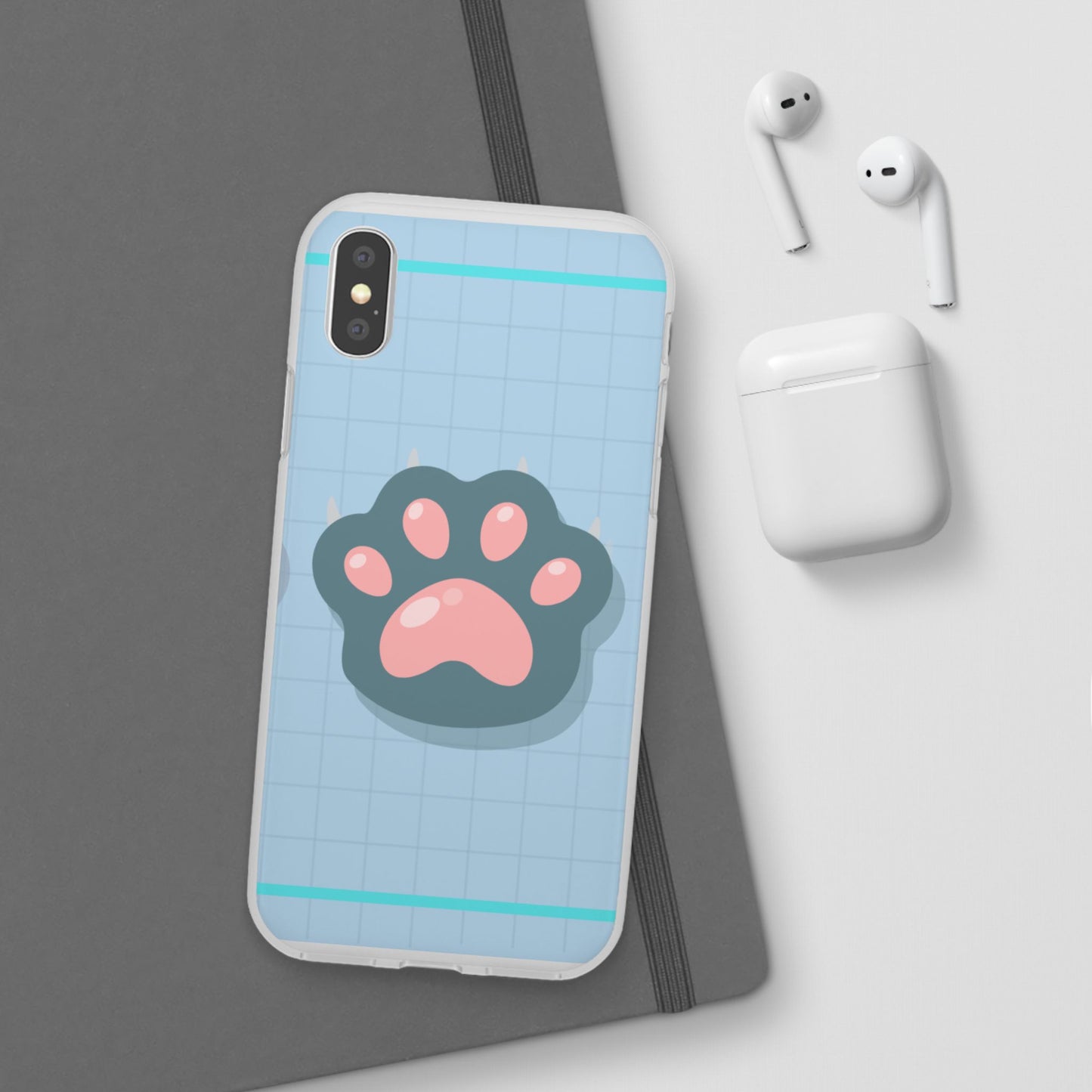 Paw Print Phone Case, Cute Pet Lover Flexi Cases, Dog Cat Accessory, Gift for Animal Lovers, Durable and Stylish Gadget Cover