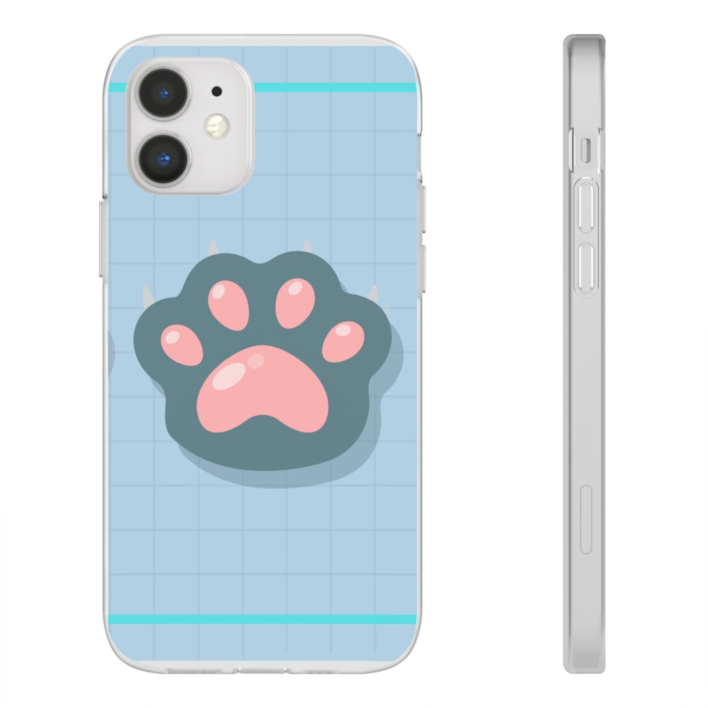Paw Print Phone Case, Cute Pet Lover Flexi Cases, Dog Cat Accessory, Gift for Animal Lovers, Durable and Stylish Gadget Cover