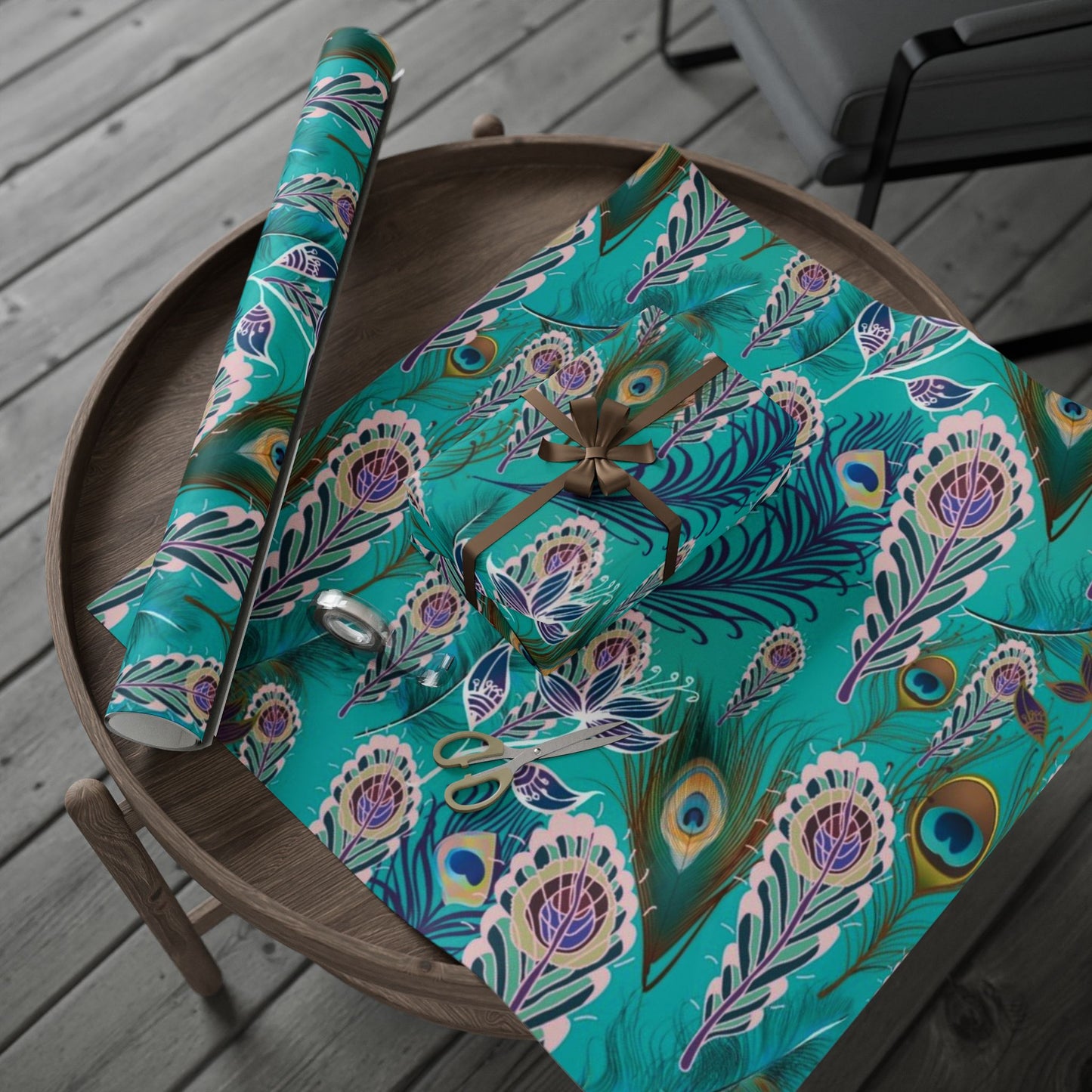 Peacock Feather Colorful Wrapping Paper, Decorative Gift Wrap Roll, Eco-Friendly Gift Wrap, Holiday Wrapping, Party Supplies, Unique Gift Planner
