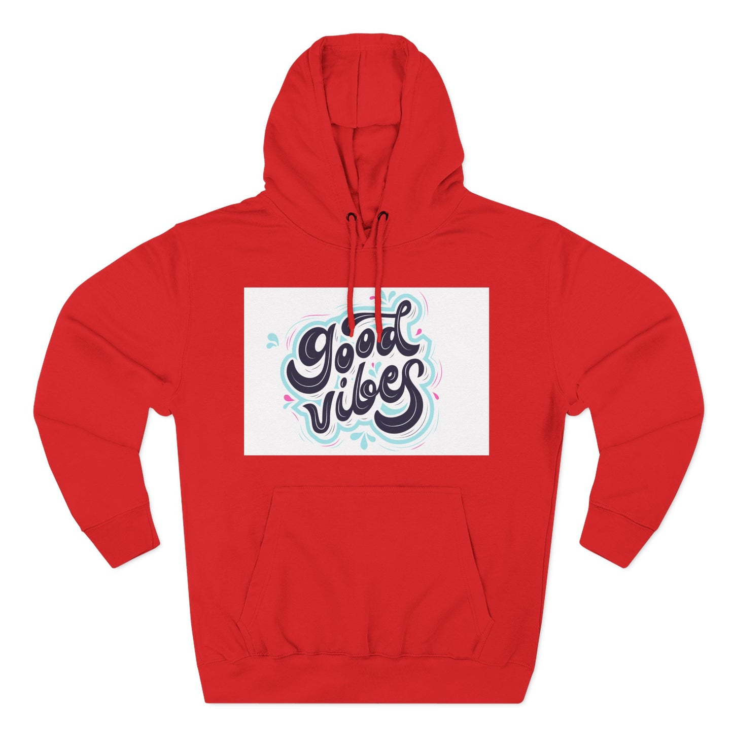 Good Vibes Three-Panel Fleece Hoodie | Cozy Streetwear, Perfect for Casual Outings, Unisex Gift, Inspirational Wear, Everyday Comfort