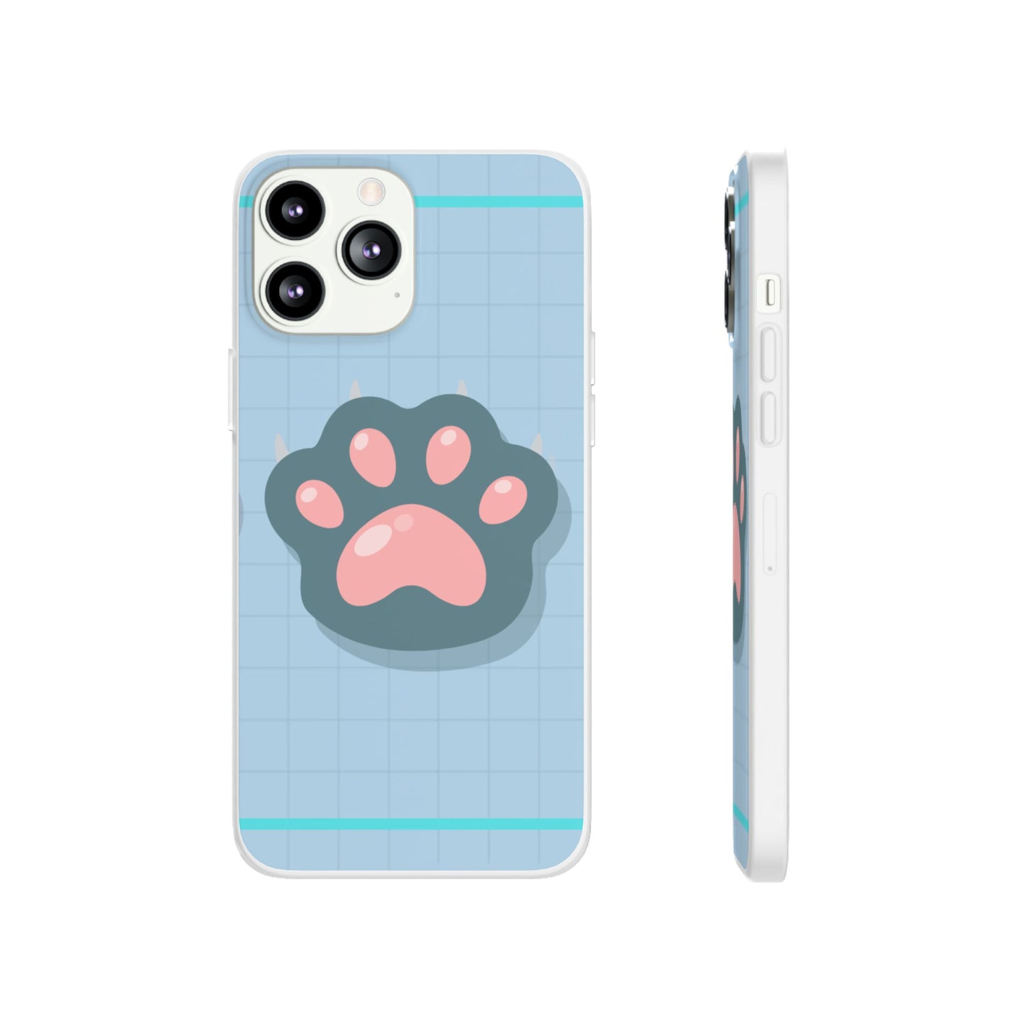 Paw Print Phone Case, Cute Pet Lover Flexi Cases, Dog Cat Accessory, Gift for Animal Lovers, Durable and Stylish Gadget Cover