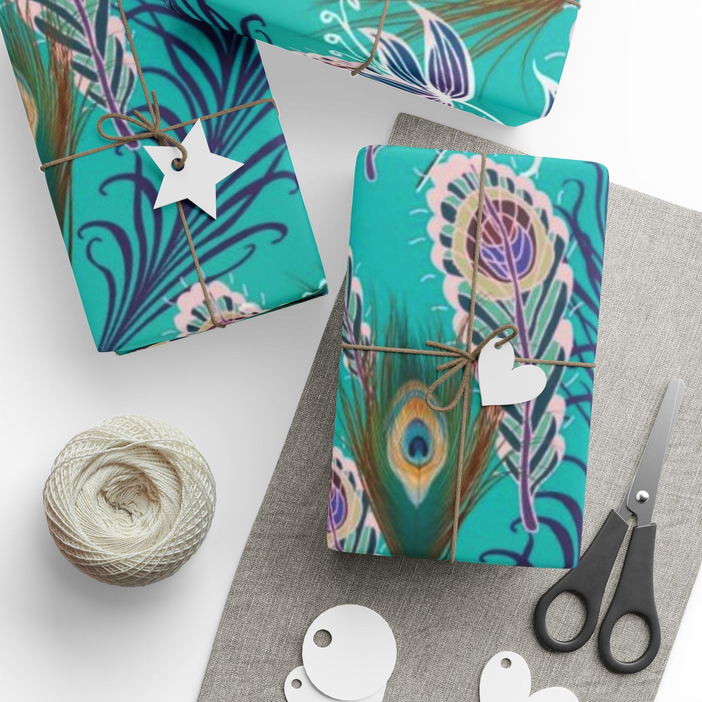 Peacock Feather Colorful Wrapping Paper, Decorative Gift Wrap Roll, Eco-Friendly Gift Wrap, Holiday Wrapping, Party Supplies, Unique Gift Planner