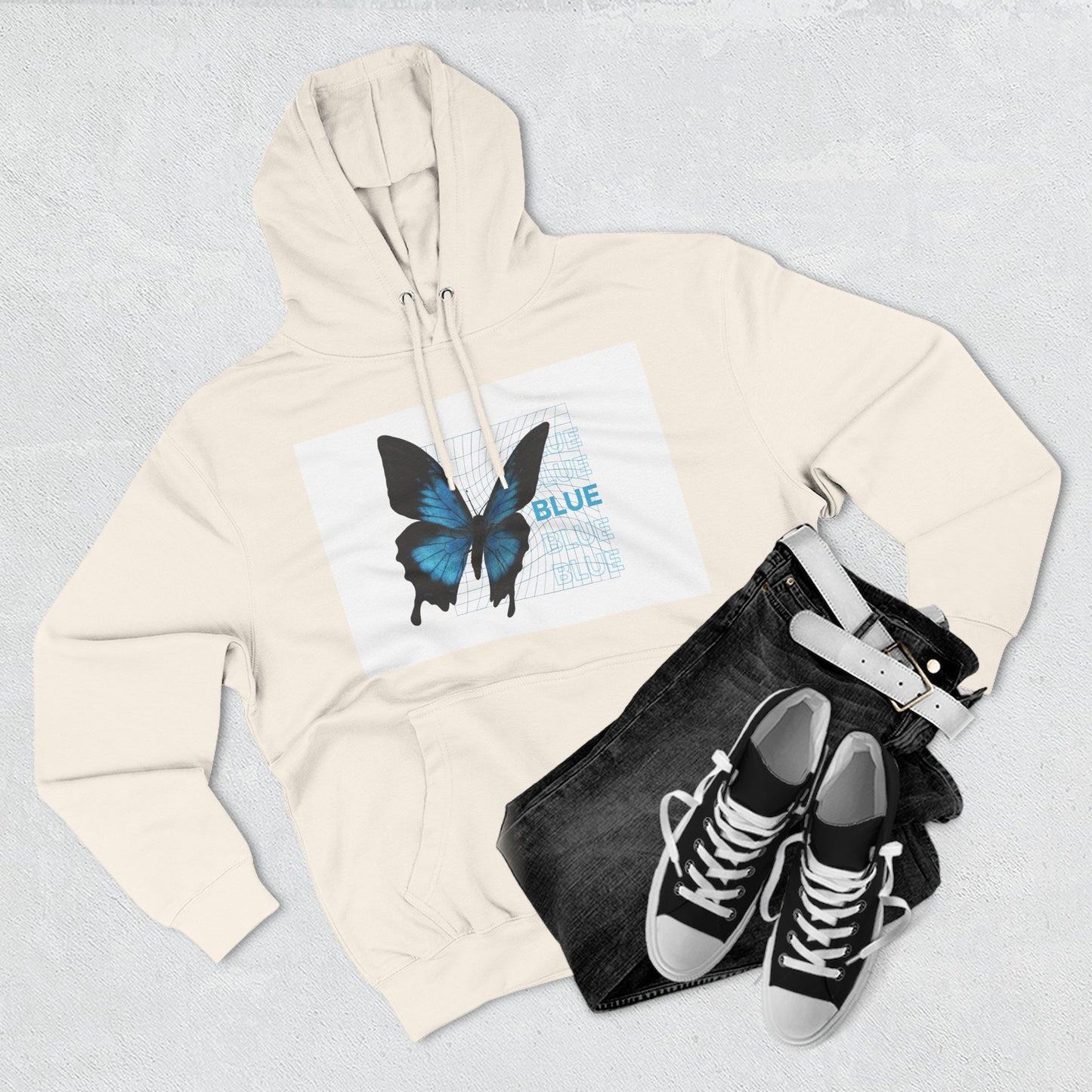 Butterfly Art Hoodie, Soft Fleece Sweatshirt, Gift for Nature Lovers, Stylish Casual Wear, Cozy Trendy Winter Apparel