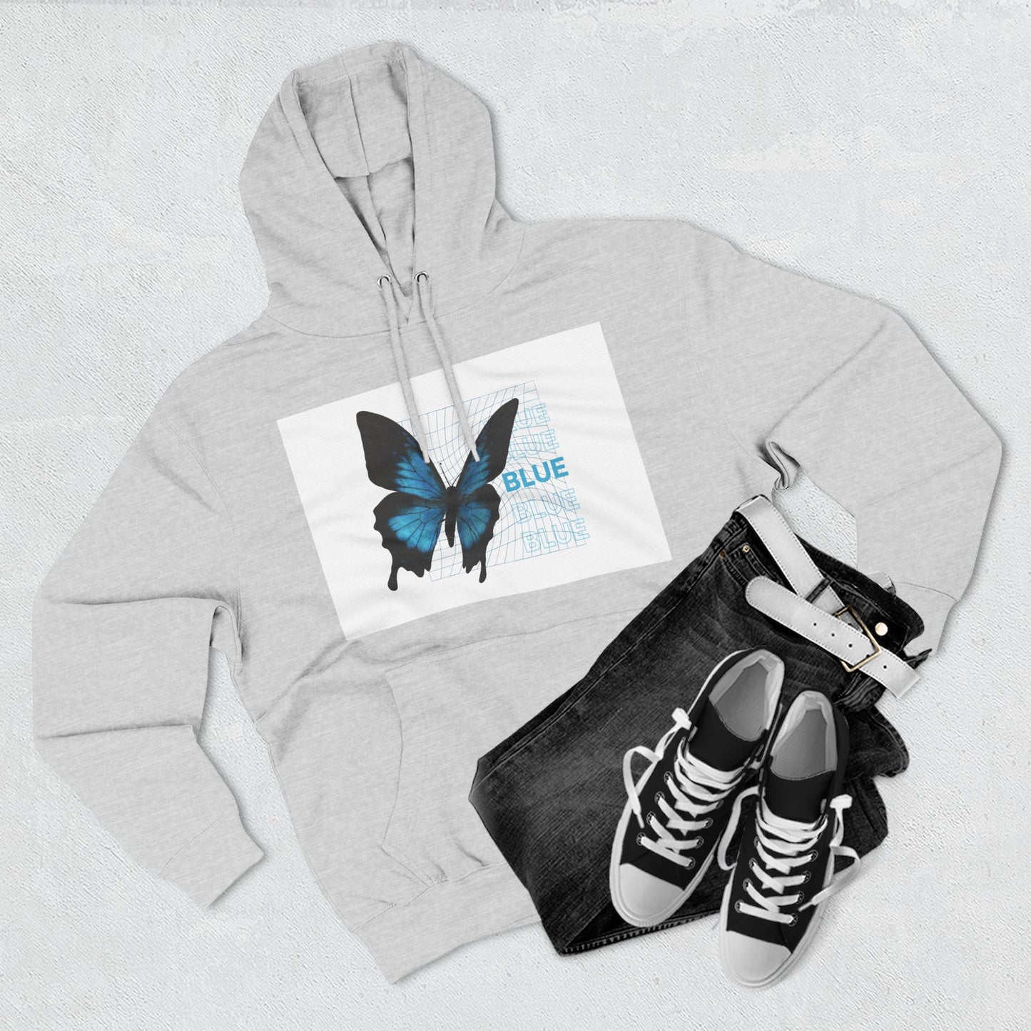 Butterfly Art Hoodie, Soft Fleece Sweatshirt, Gift for Nature Lovers, Stylish Casual Wear, Cozy Trendy Winter Apparel