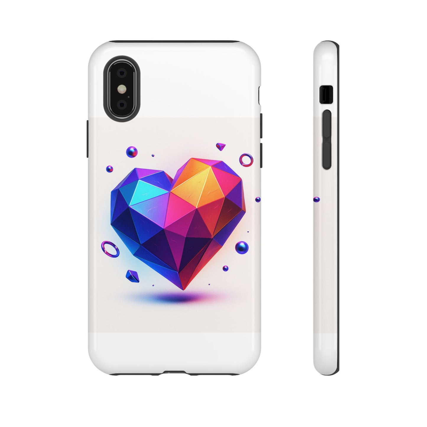 Vibrant Heart Phone Case, Tough Cases, Colorful Phone Cover, Unique Protector, Gift for Her, Cute Accessory