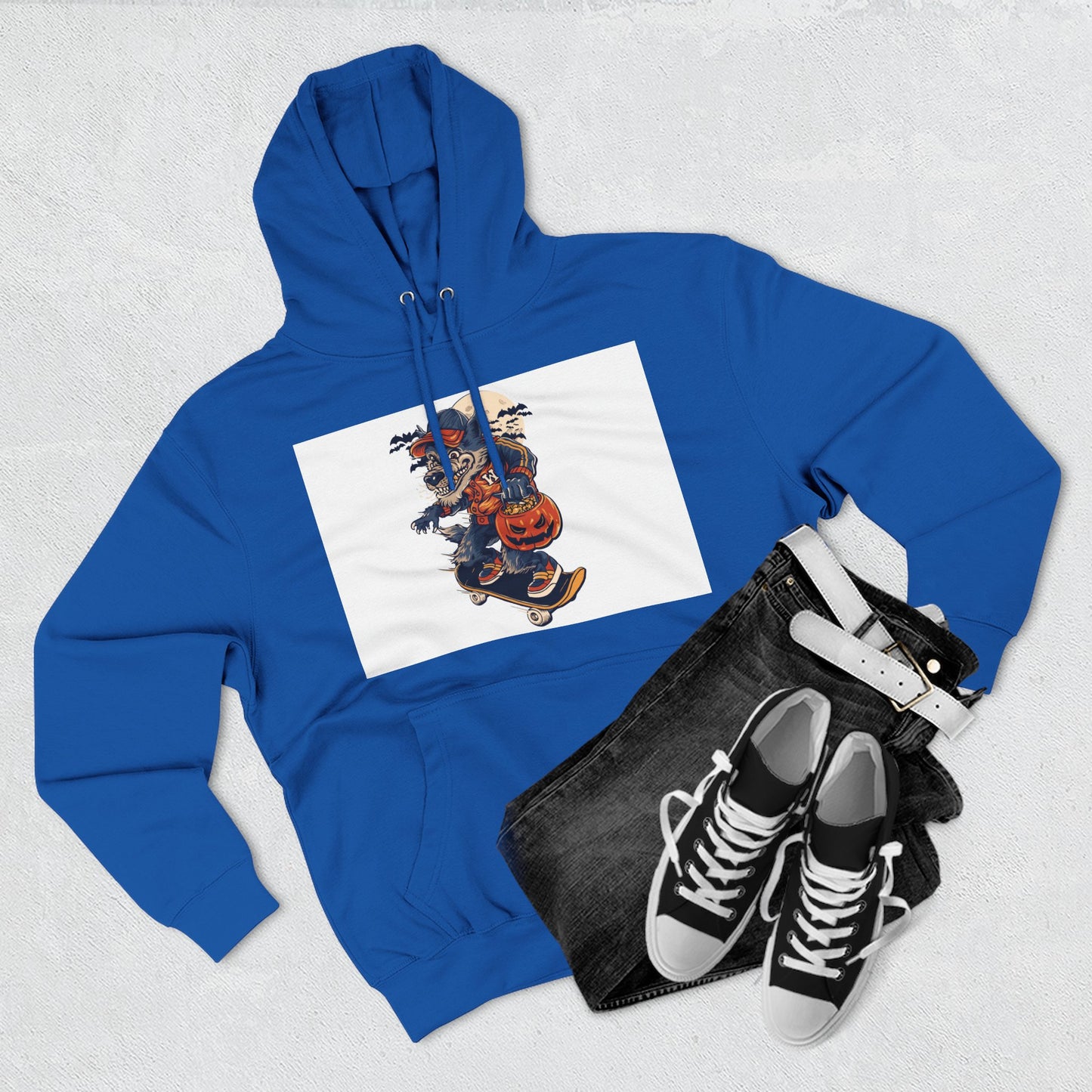 Fleece Hoodie with Halloween Design, Cozy Sweatshirt, Fall Fashion, Gift for Her, Casual Layering