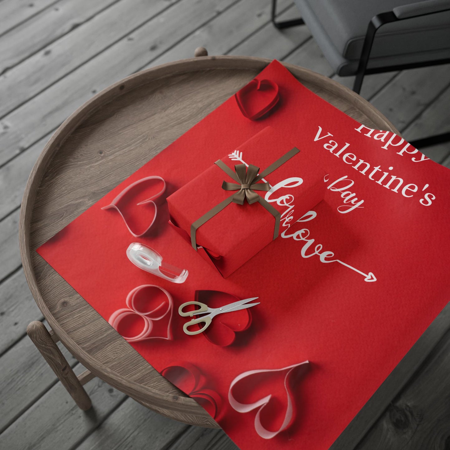 Valentine's Day Wrapping Paper, Romantic Gift Wrap, Heart Pattern Paper, Holiday Gift Wrapping, Seasonal Wraps