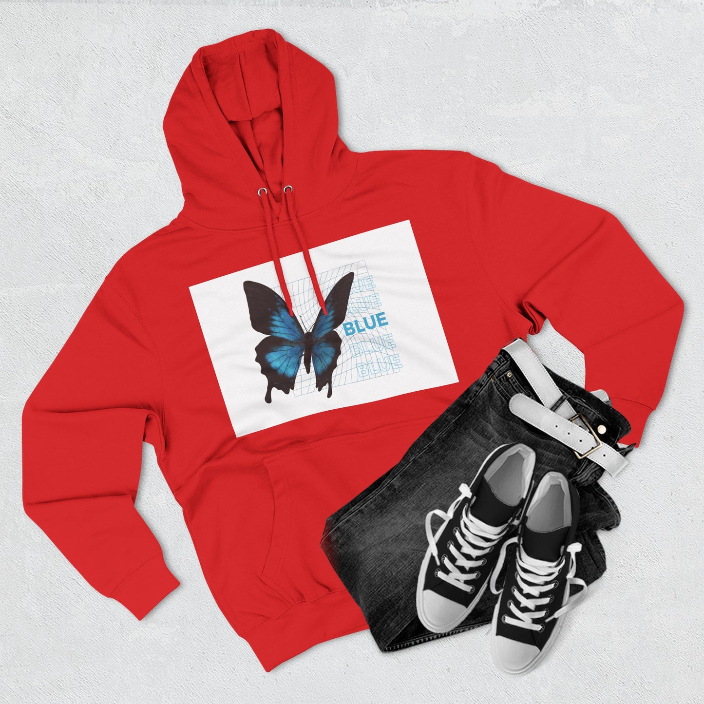 Butterfly Art Hoodie, Soft Fleece Sweatshirt, Gift for Nature Lovers, Stylish Casual Wear, Cozy Trendy Winter Apparel