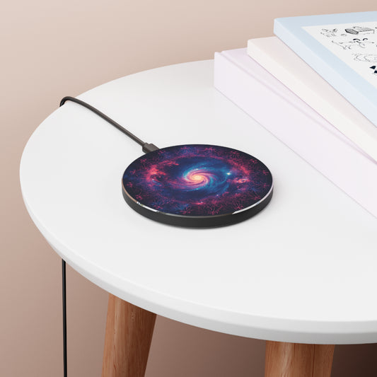 Galaxy-Themed Wireless Charger, Cosmic Phone Pad, Unique Charging Station, Space Decor, Gift for Tech Lovers