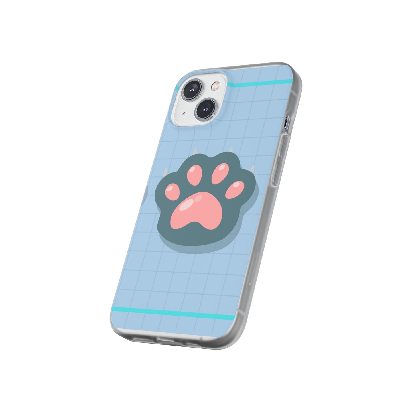 Paw Print Phone Case, Cute Pet Lover Flexi Cases, Dog Cat Accessory, Gift for Animal Lovers, Durable and Stylish Gadget Cover