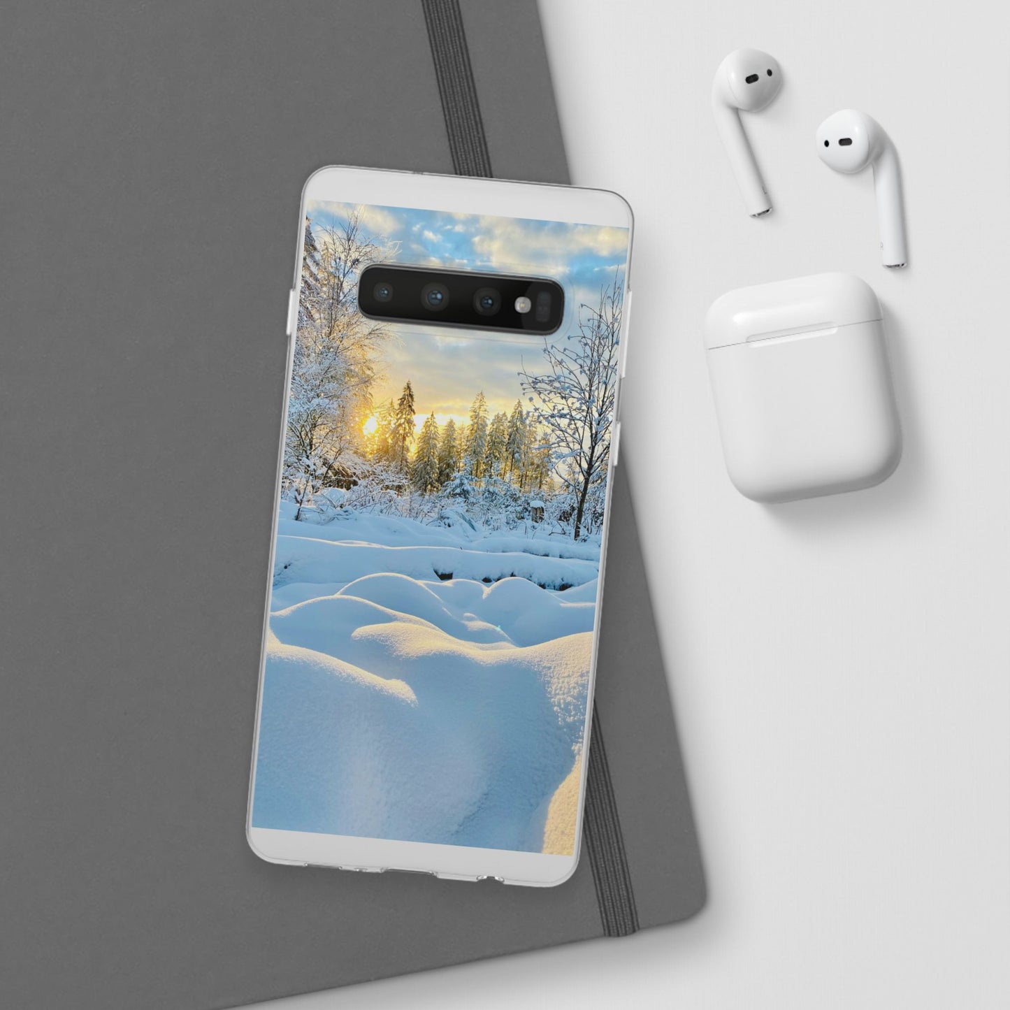 Winter Landscape Flexi Cases, Nature Phone Cover, Scenic Case, Holiday Gift, Seasonal Accessory, Outdoor Lover's Item