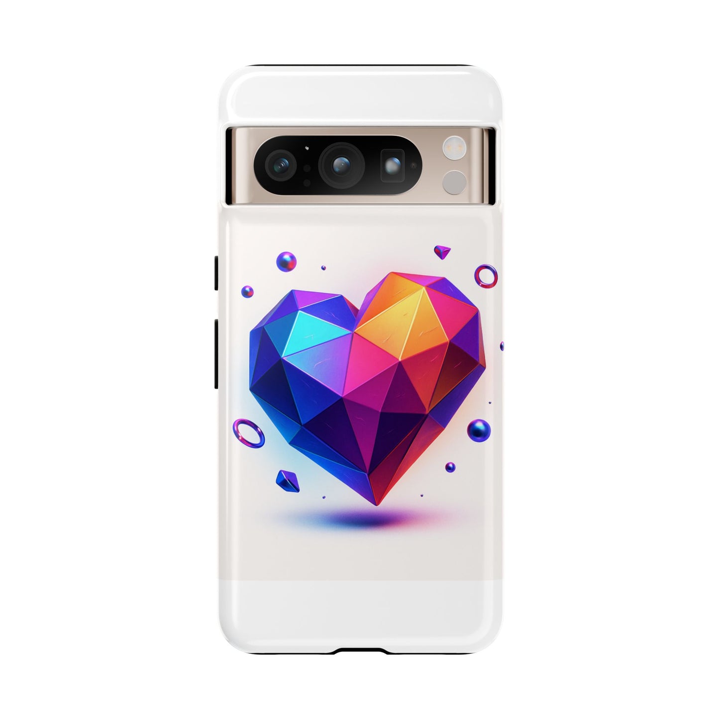 Vibrant Heart Phone Case, Tough Cases, Colorful Phone Cover, Unique Protector, Gift for Her, Cute Accessory