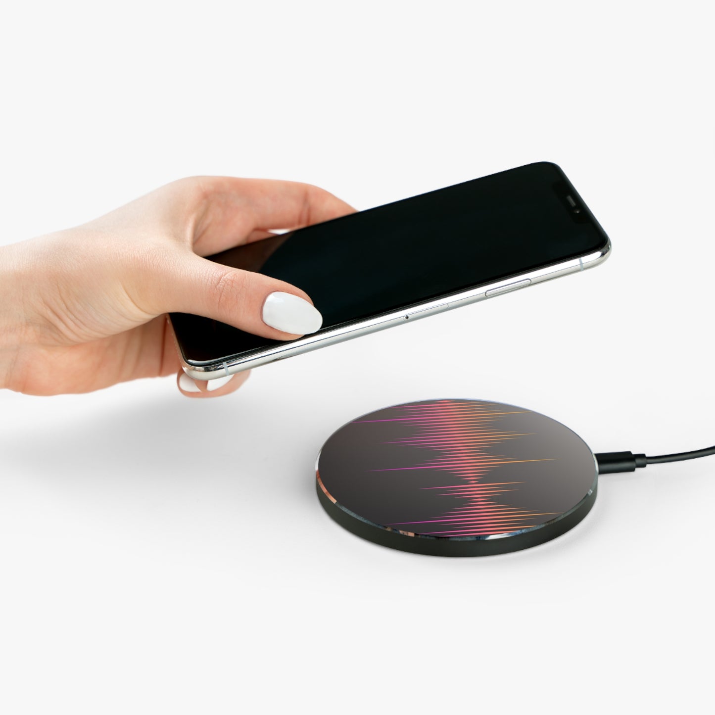 Vibrant Sound Wave Wireless Charger, Fast Charging Pad, Music Lover Gift, Home Office Decor, Tech Accessories