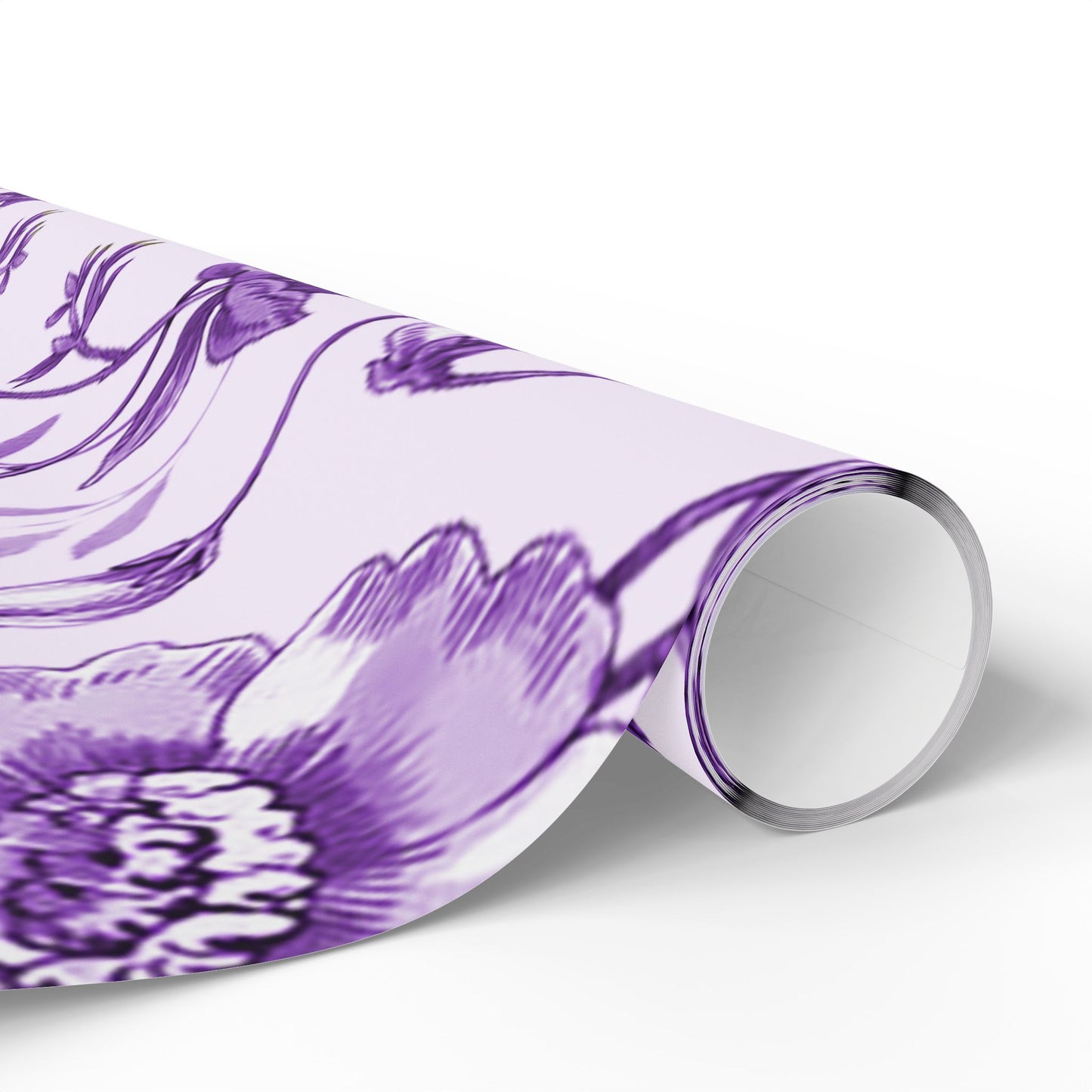 Elegant Floral Wrapping Paper, Luxury Gift Wrap, Purple Floral Design, Birthday, Wedding, Holiday Gift Wrap, Eco-friendly