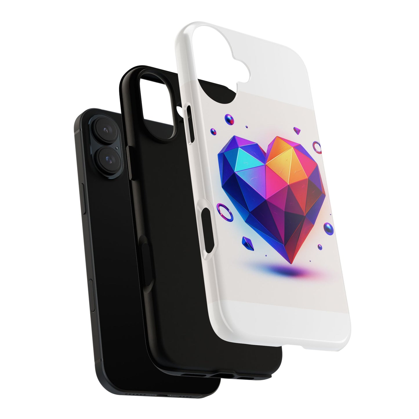 Vibrant Heart Phone Case, Tough Cases, Colorful Phone Cover, Unique Protector, Gift for Her, Cute Accessory