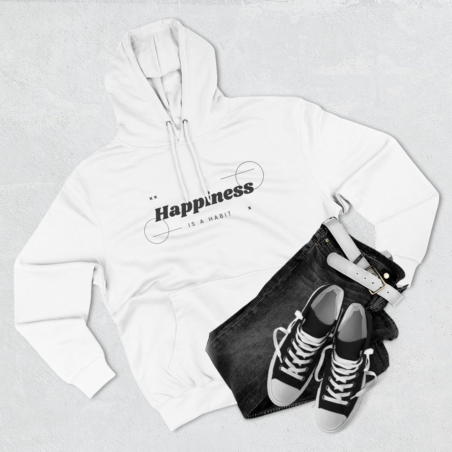 Happiness Is A Habit Hoodie, Cozy Sweatshirt, Motivational Apparel, Ideal Gift for Her, Everyday Comfort Wear