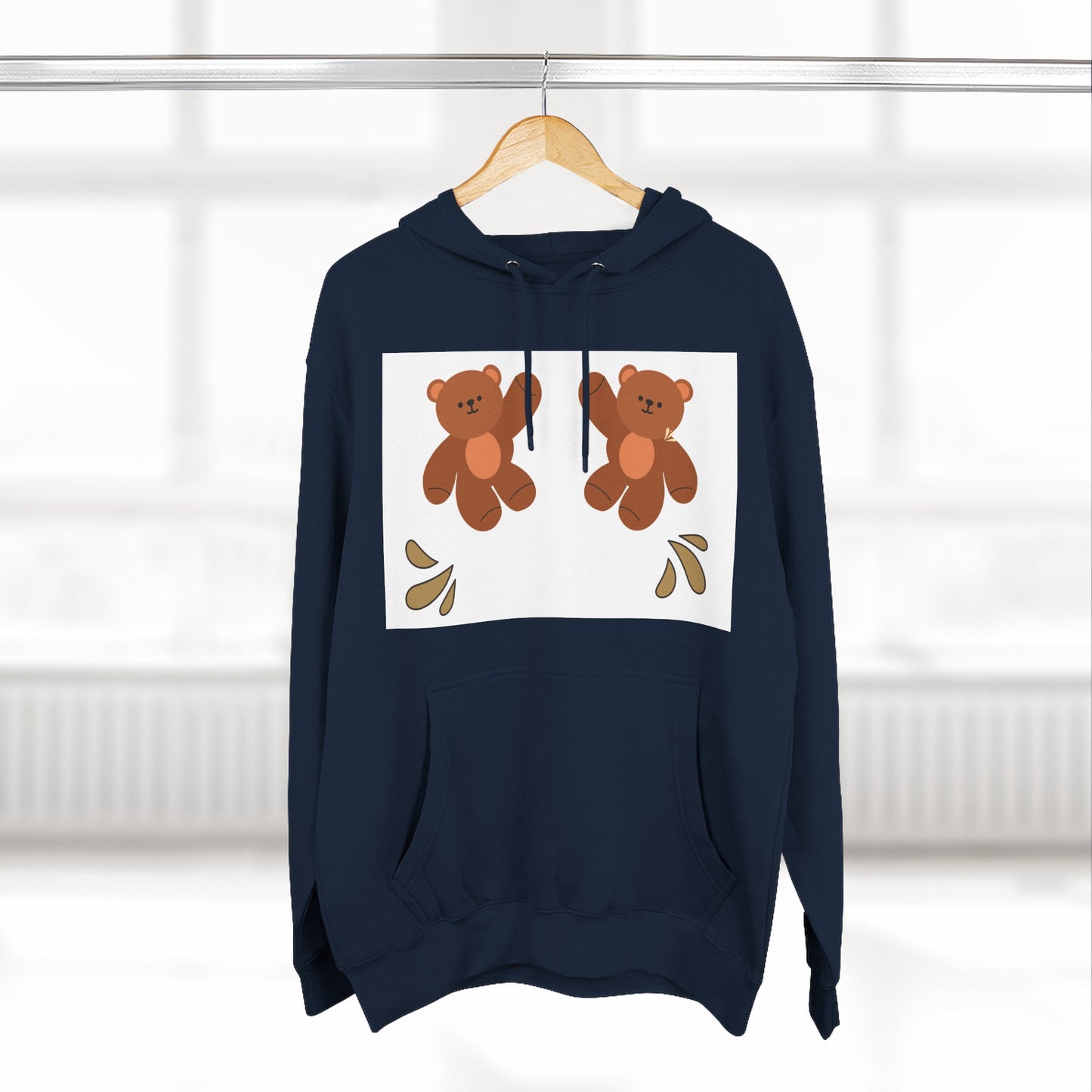Cute Bear Fleece Hoodie | Cozy Unisex Fashion, Playful Sweatshirt, Perfect Gift, Casual Wear, Everyday Comfort, Holiday Style