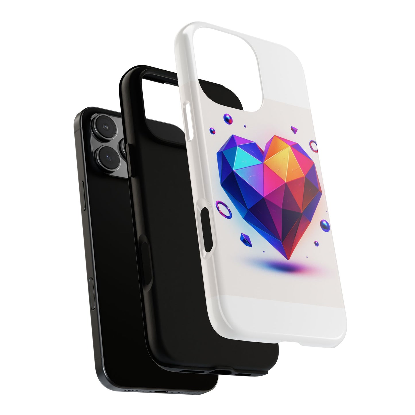 Vibrant Heart Phone Case, Tough Cases, Colorful Phone Cover, Unique Protector, Gift for Her, Cute Accessory
