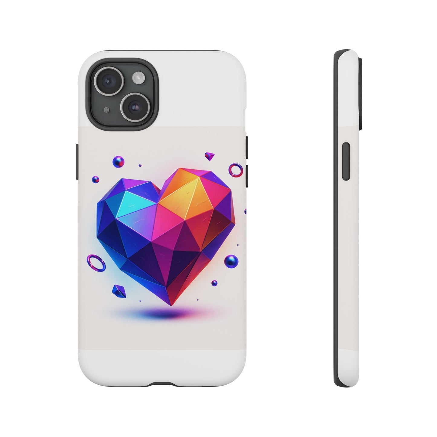 Vibrant Heart Phone Case, Tough Cases, Colorful Phone Cover, Unique Protector, Gift for Her, Cute Accessory