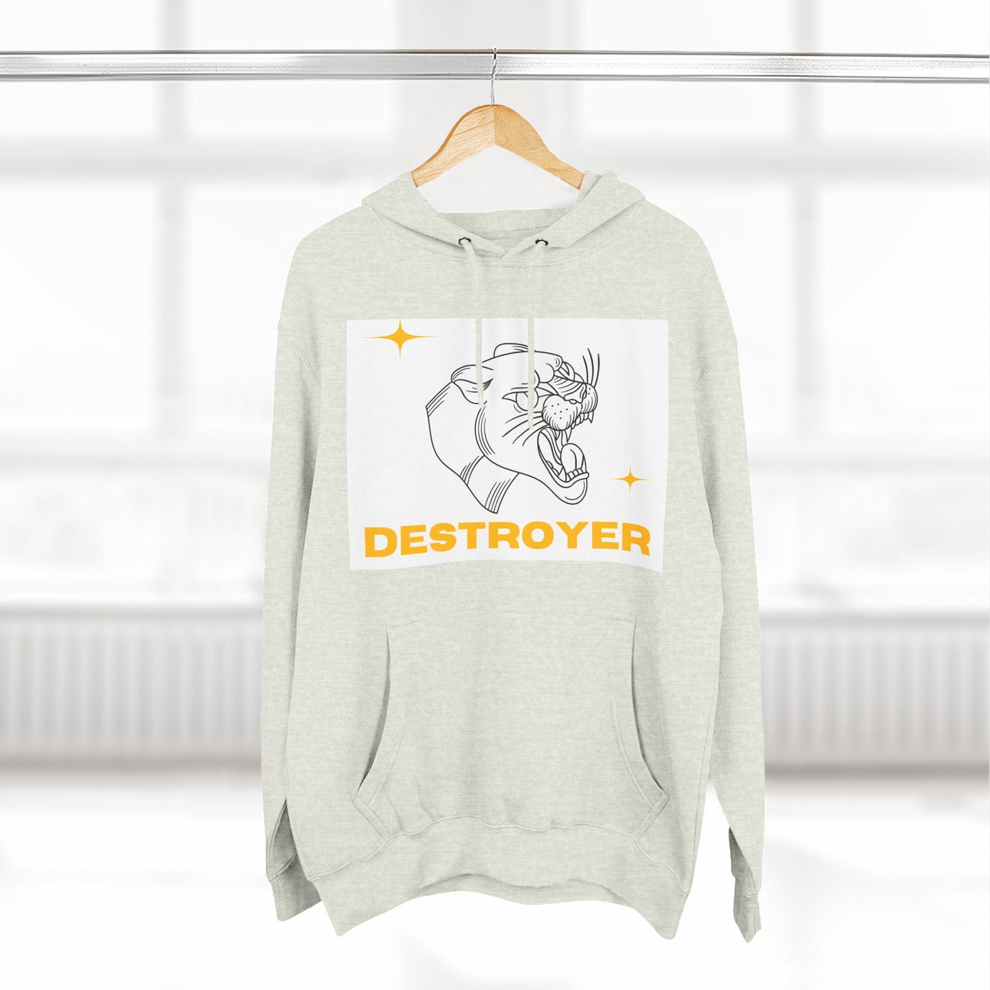 Three-Panel Fleece Hoodie with DESTROYER Design, Cozy Streetwear for Every Occasion, Perfect Gift for Friends, Fun Graphic Hoodie, [...]