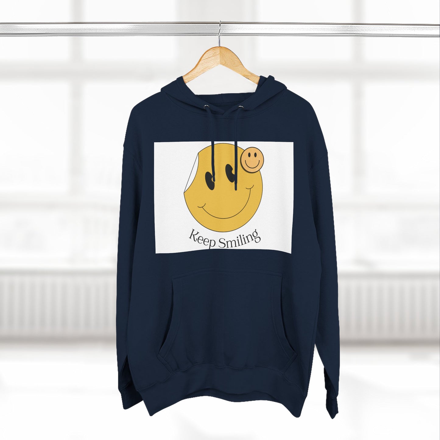 Happy Vibes Fleece Hoodie, Cozy Gift, Keep Smiling Hoodie, Casual Wear, Trendy Sweatshirt, Unisex Fashion