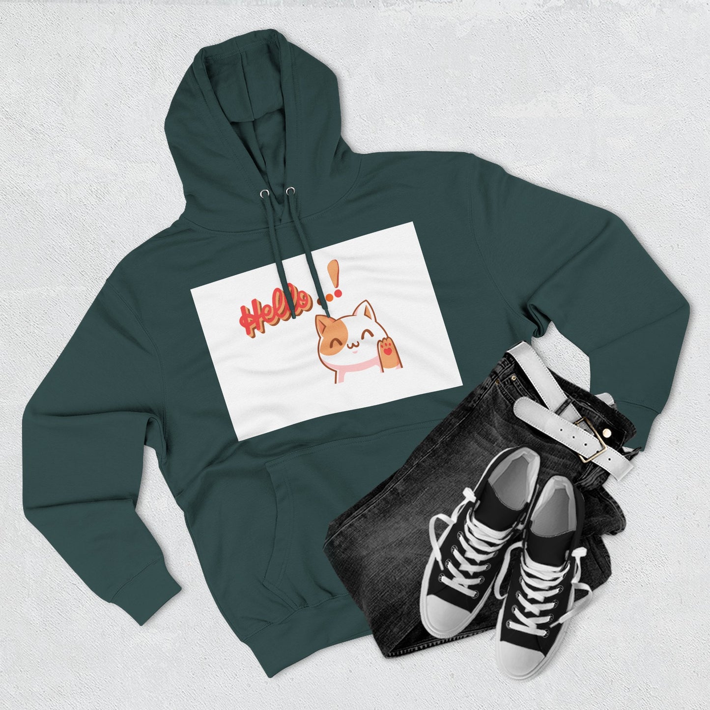 Cute Cat Hoodie with Motivational Design - Perfect Gift for Cat Lovers, Cozy Fleece Hoodie for Any Occasion, Stylish Streetwear