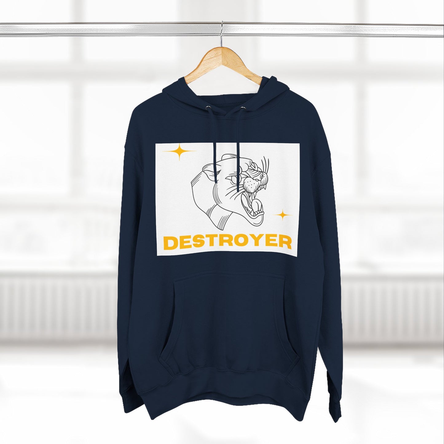 Three-Panel Fleece Hoodie with DESTROYER Design, Cozy Streetwear for Every Occasion, Perfect Gift for Friends, Fun Graphic Hoodie, [...]