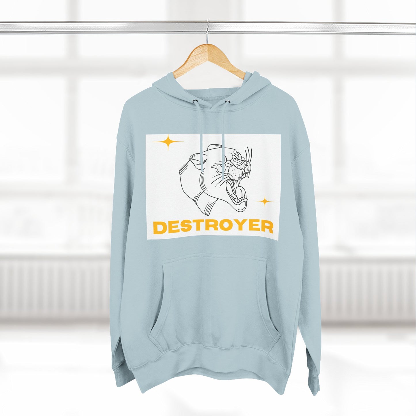 Three-Panel Fleece Hoodie with DESTROYER Design, Cozy Streetwear for Every Occasion, Perfect Gift for Friends, Fun Graphic Hoodie, [...]