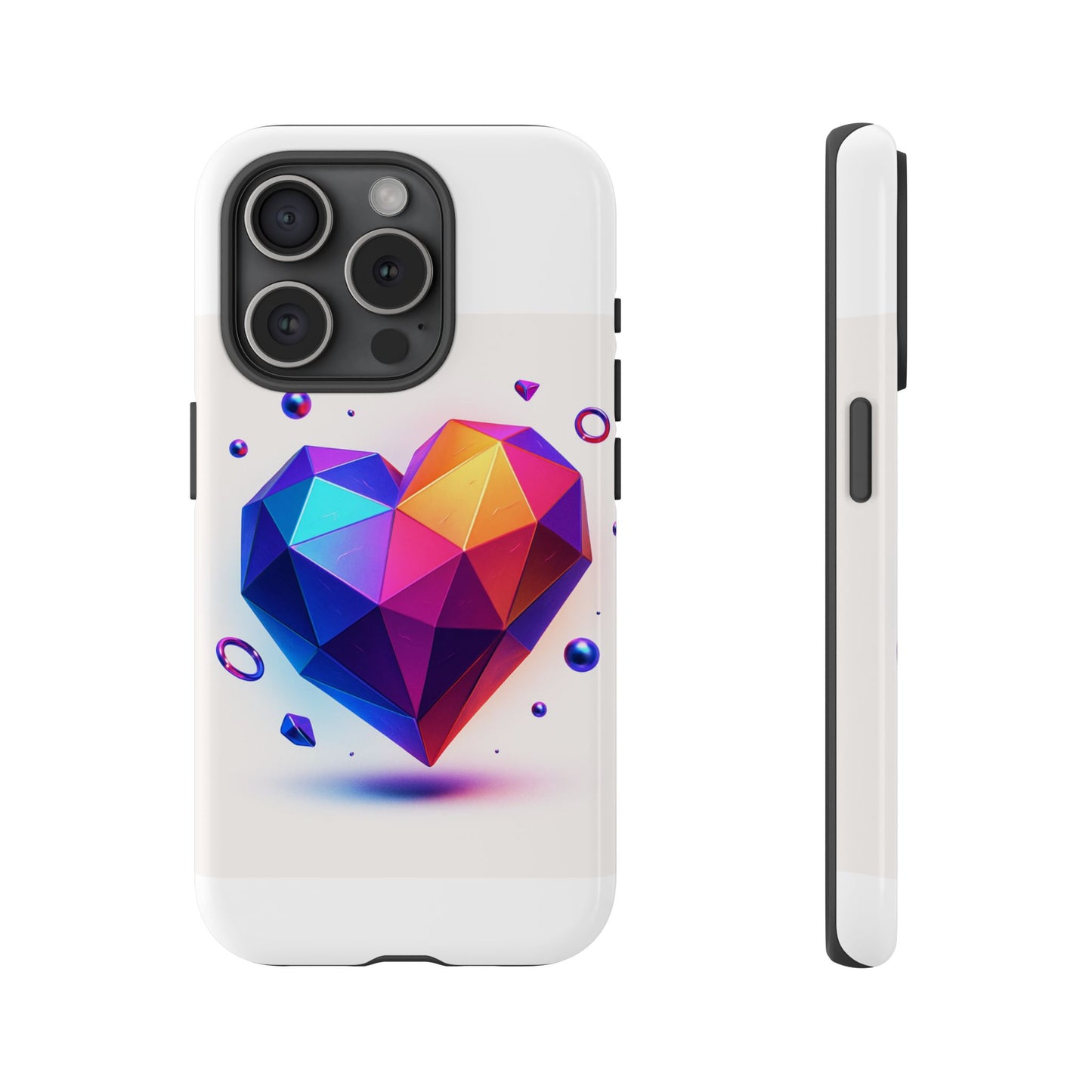 Vibrant Heart Phone Case, Tough Cases, Colorful Phone Cover, Unique Protector, Gift for Her, Cute Accessory