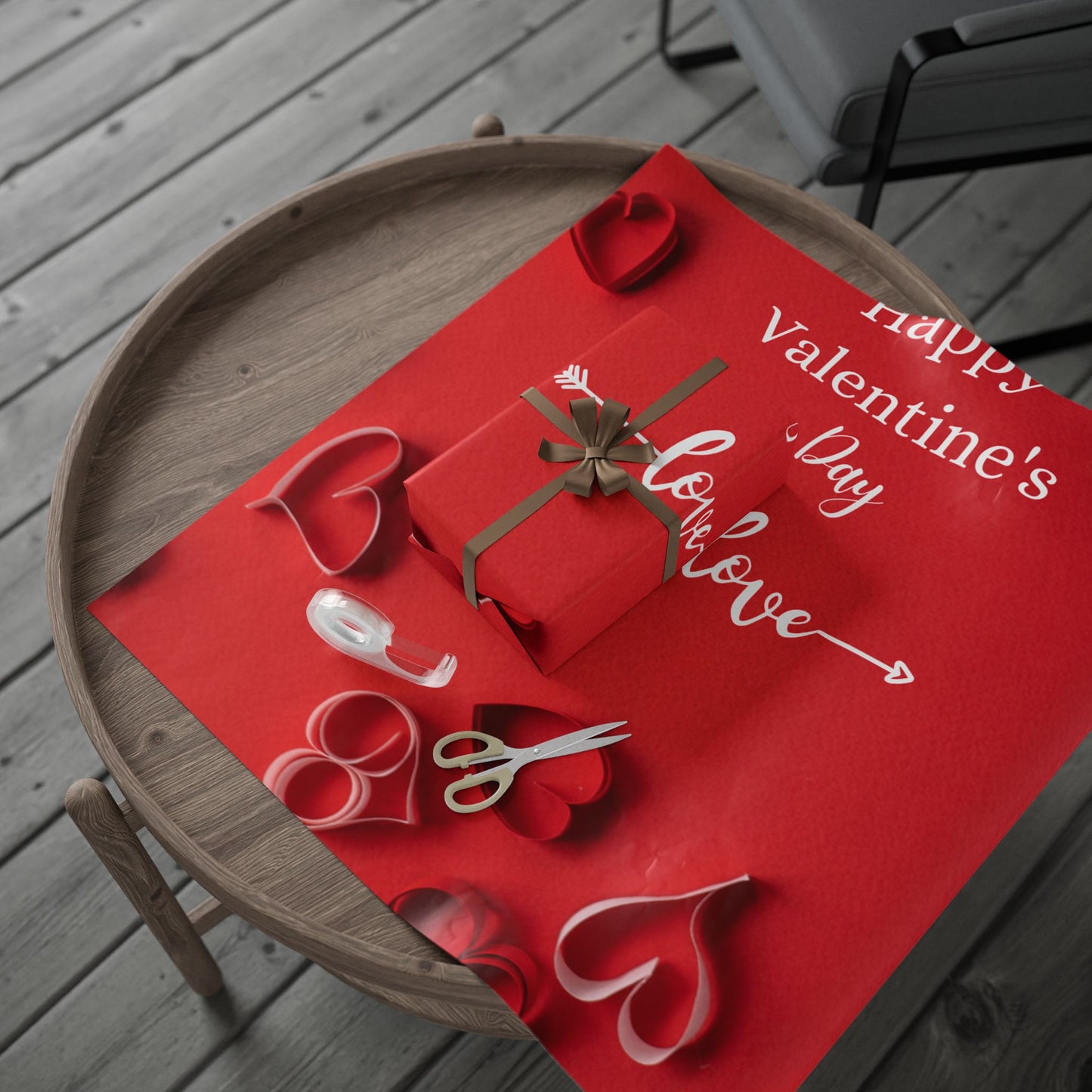 Valentine's Day Wrapping Paper, Romantic Gift Wrap, Heart Pattern Paper, Holiday Gift Wrapping, Seasonal Wraps