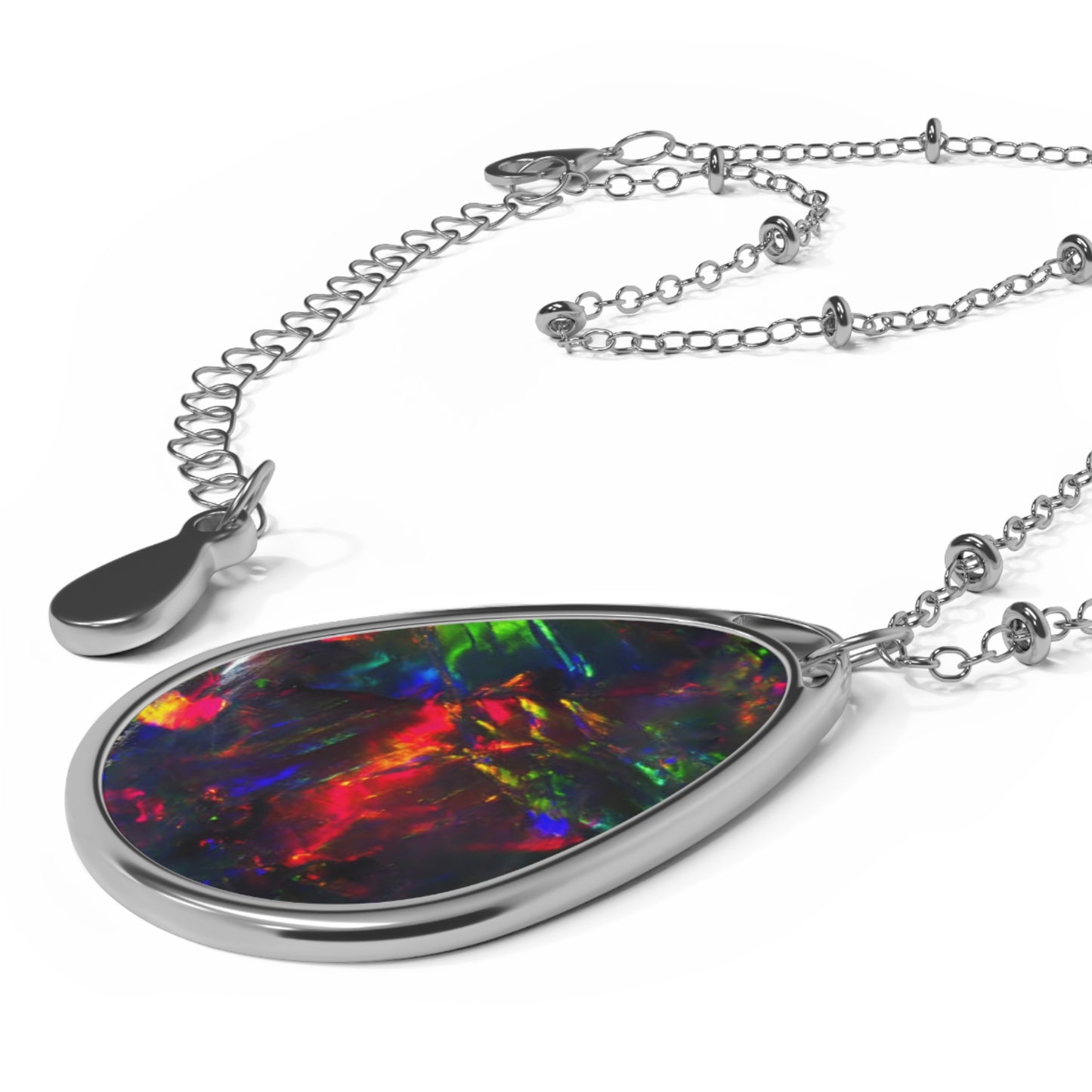 Elegant Oval Necklace with Colorful Inlay, Stunning Gift for Her, Birthday Jewelry, Personalized Keepsake, Everyday Accessory, [...]