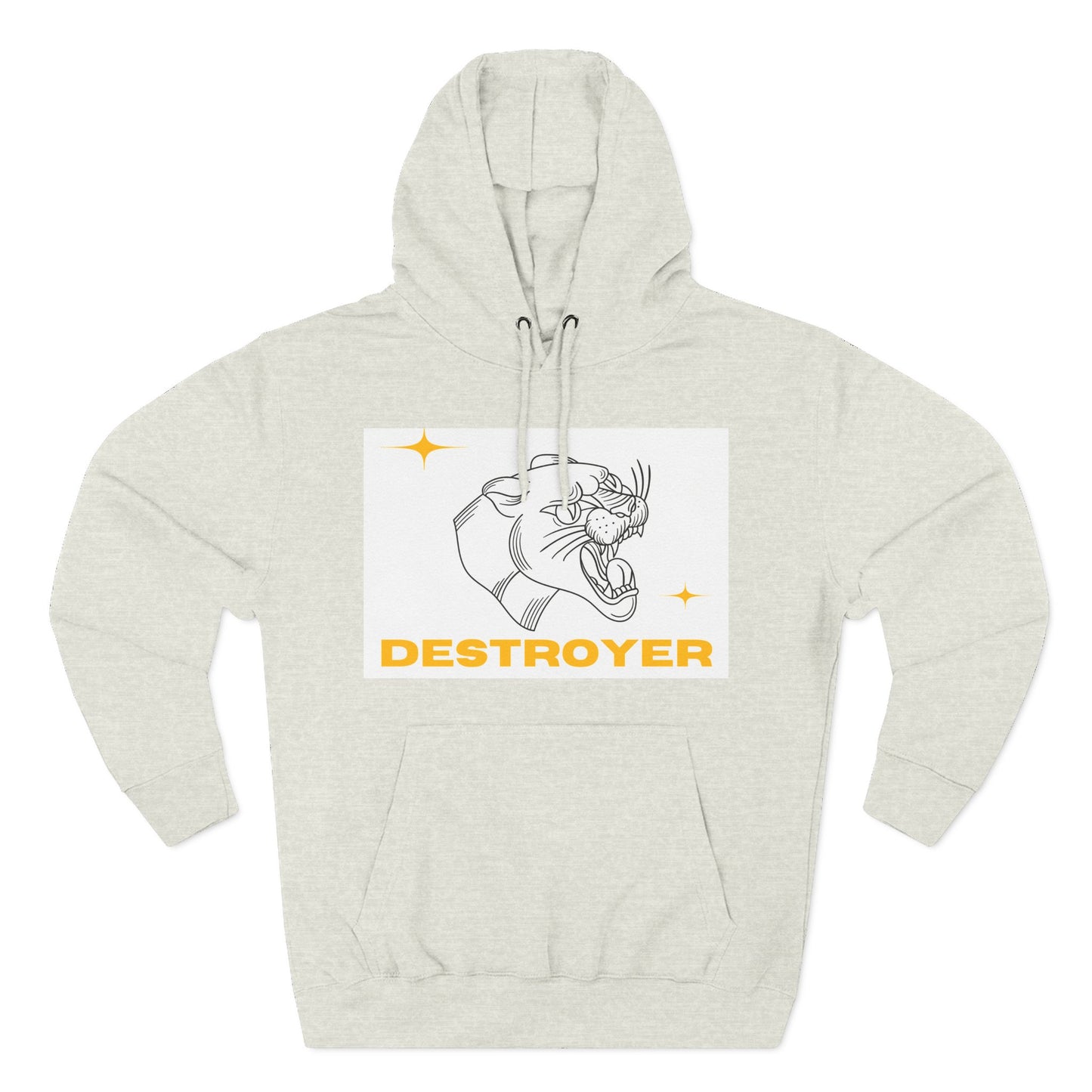 Three-Panel Fleece Hoodie with DESTROYER Design, Cozy Streetwear for Every Occasion, Perfect Gift for Friends, Fun Graphic Hoodie, [...]