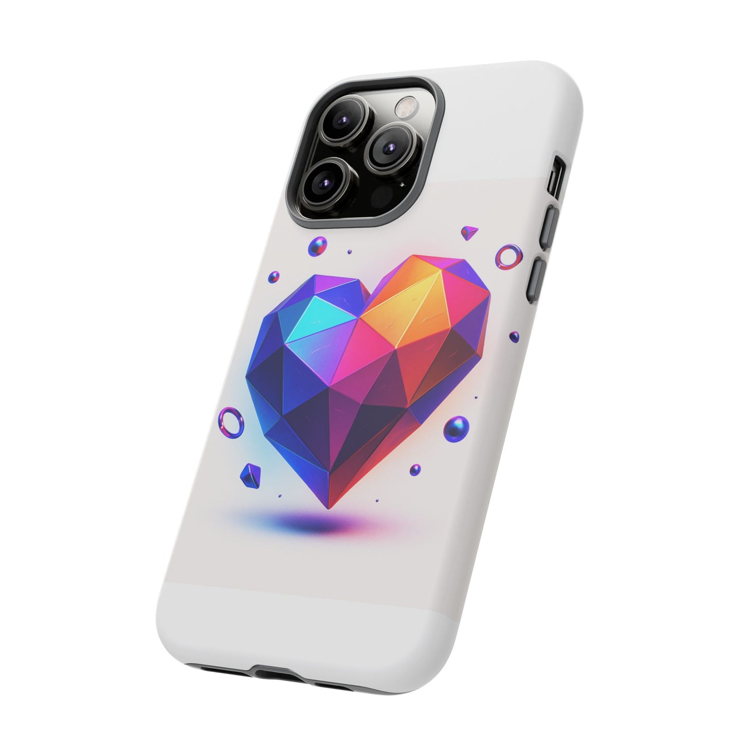 Vibrant Heart Phone Case, Tough Cases, Colorful Phone Cover, Unique Protector, Gift for Her, Cute Accessory