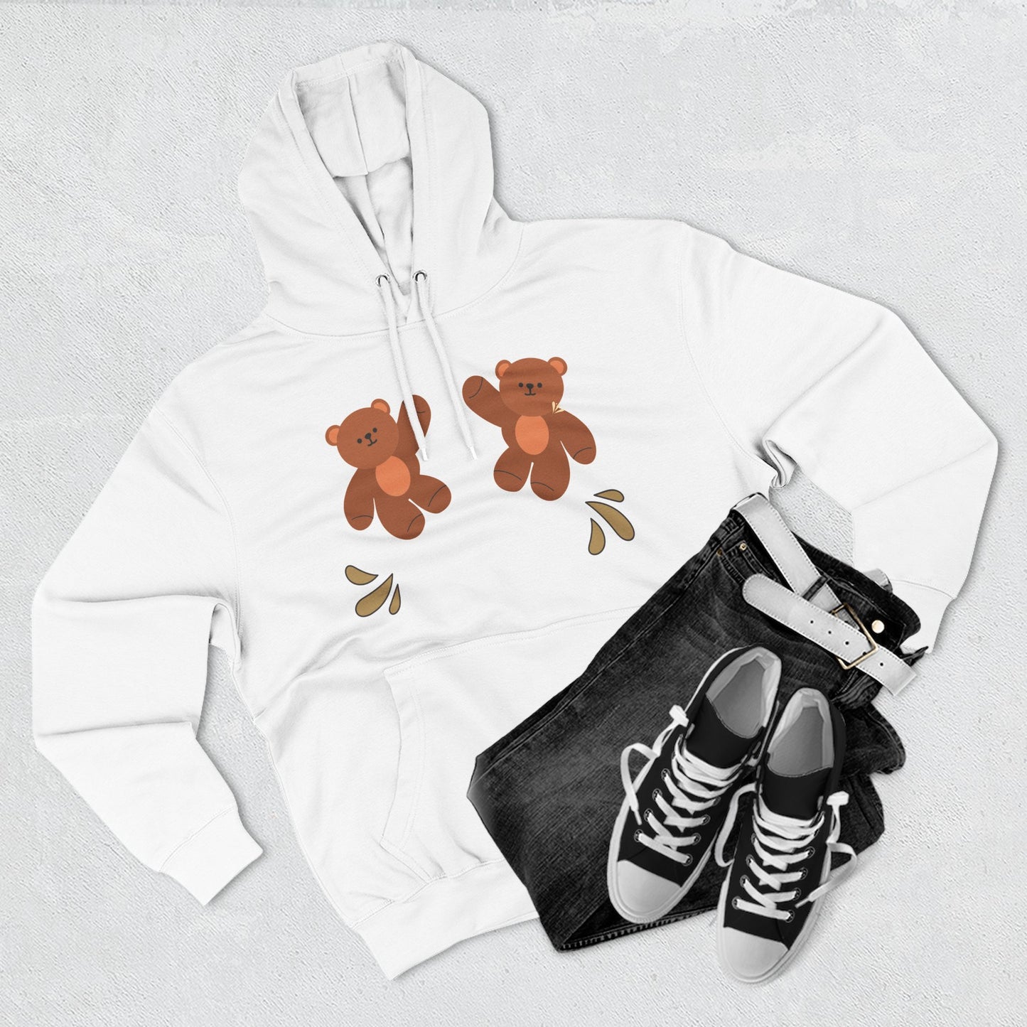 Cute Bear Fleece Hoodie | Cozy Unisex Fashion, Playful Sweatshirt, Perfect Gift, Casual Wear, Everyday Comfort, Holiday Style