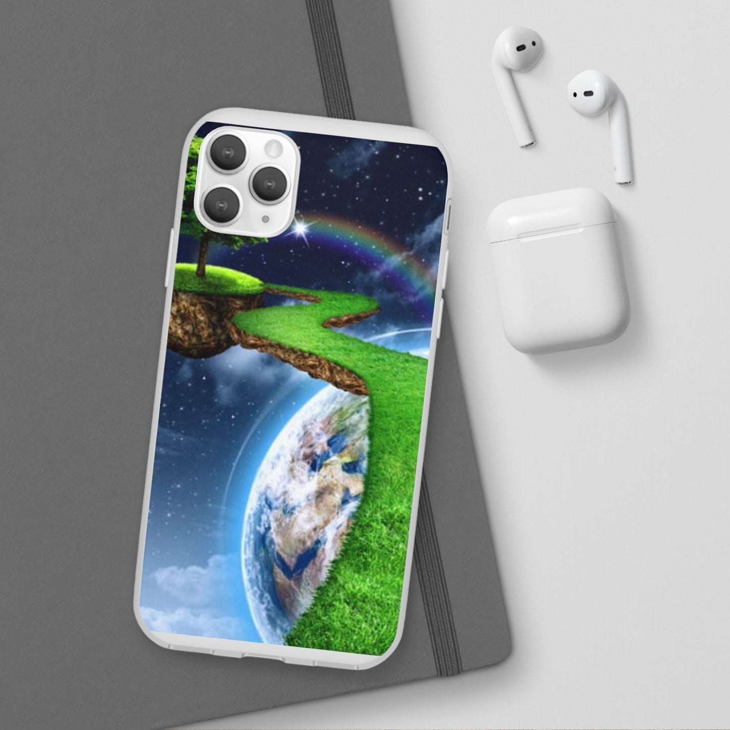 Dreamy Landscape Phone Case, Eco-Friendly Cell Phone Cover, Nature Inspired Gift, Aesthetic Mobile Case, Vibrant Rainbow Design