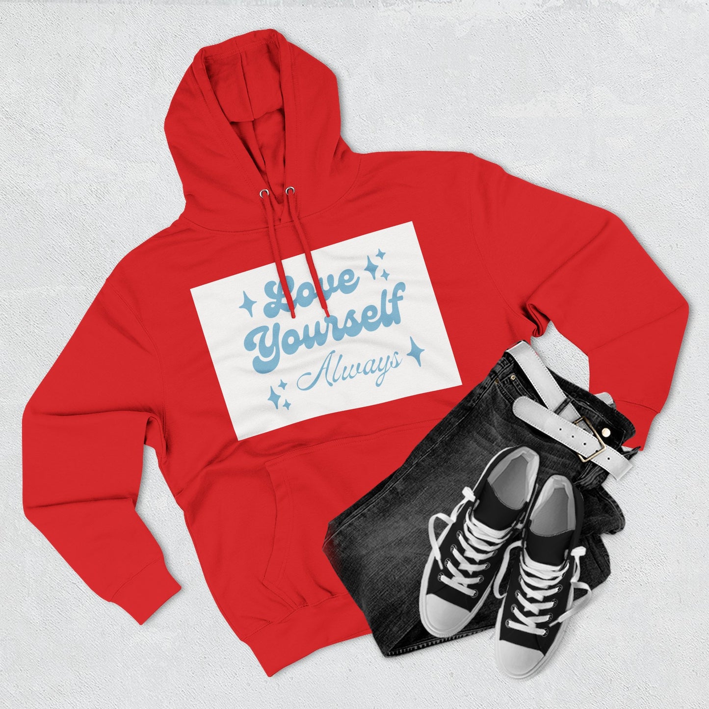Love Yourself Fleece Hoodie | Cozy Self-Care Sweatshirt | Inspirational Apparel | Motivational Gift | Positive Vibes Hoodie