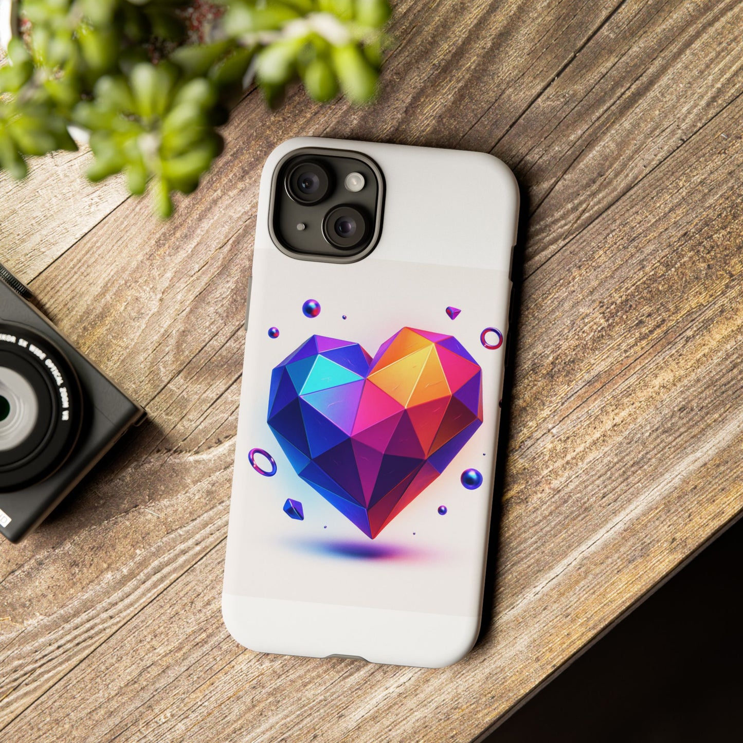 Vibrant Heart Phone Case, Tough Cases, Colorful Phone Cover, Unique Protector, Gift for Her, Cute Accessory