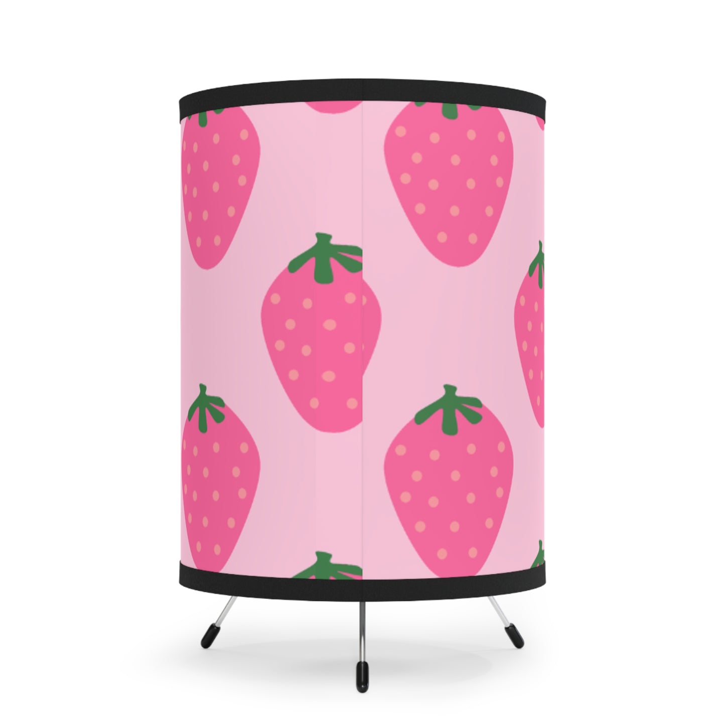 Strawberry Tripod Lamp, Vibrant Lighting Decor for Kids Rooms, Gifts for Garden Lovers, Nursery Decor, Pink Strawberry Shade