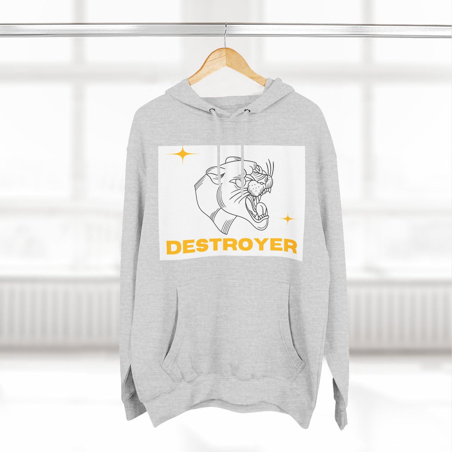 Three-Panel Fleece Hoodie with DESTROYER Design, Cozy Streetwear for Every Occasion, Perfect Gift for Friends, Fun Graphic Hoodie, [...]