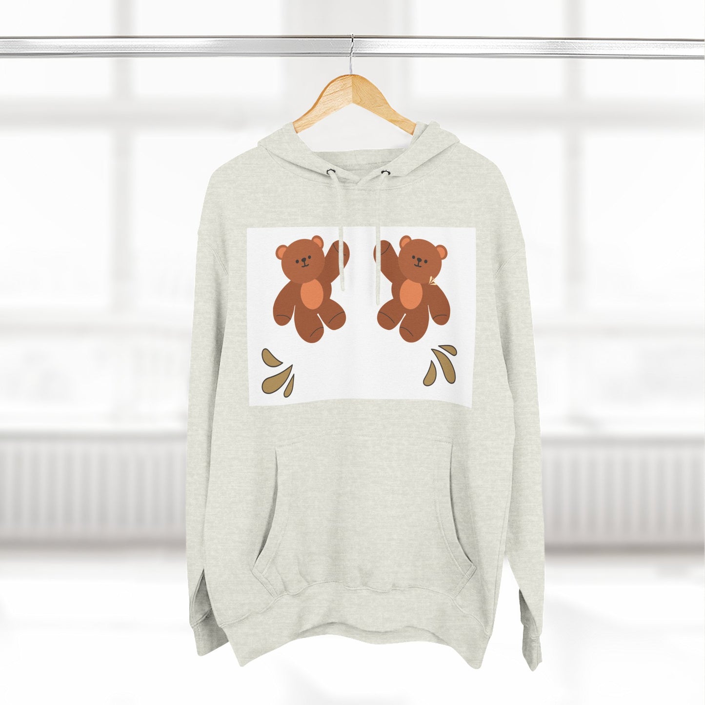Cute Bear Fleece Hoodie | Cozy Unisex Fashion, Playful Sweatshirt, Perfect Gift, Casual Wear, Everyday Comfort, Holiday Style