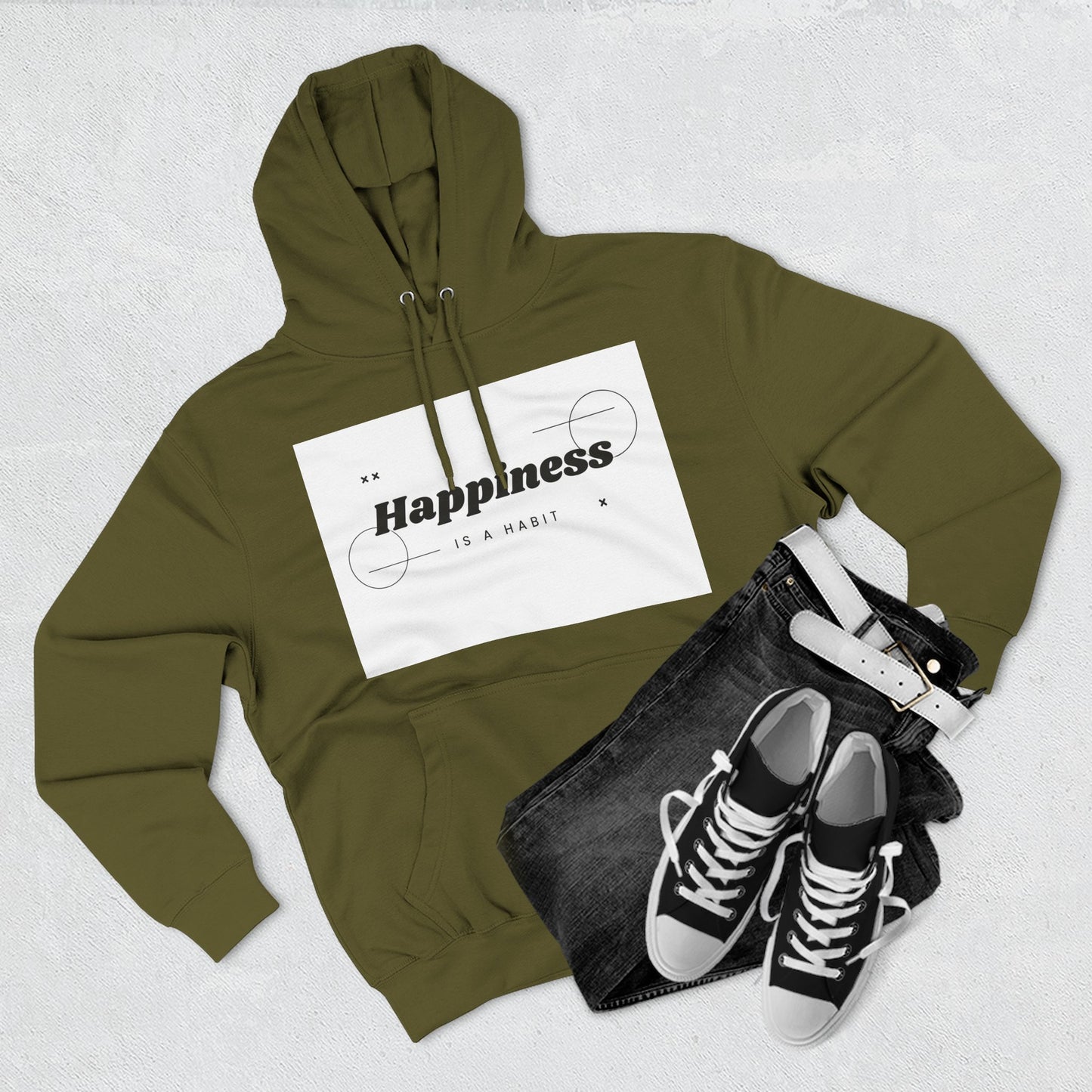 Happiness Is A Habit Hoodie, Cozy Sweatshirt, Motivational Apparel, Ideal Gift for Her, Everyday Comfort Wear