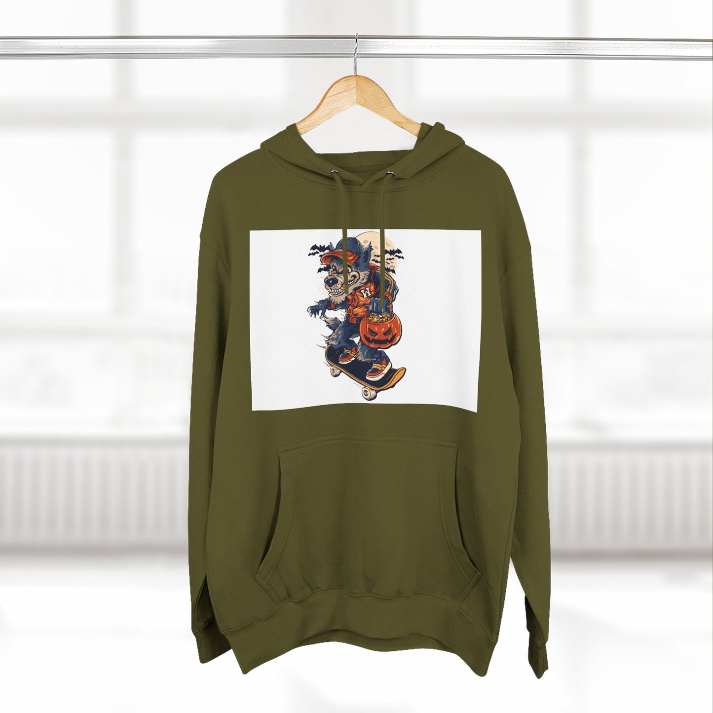 Fleece Hoodie with Halloween Design, Cozy Sweatshirt, Fall Fashion, Gift for Her, Casual Layering