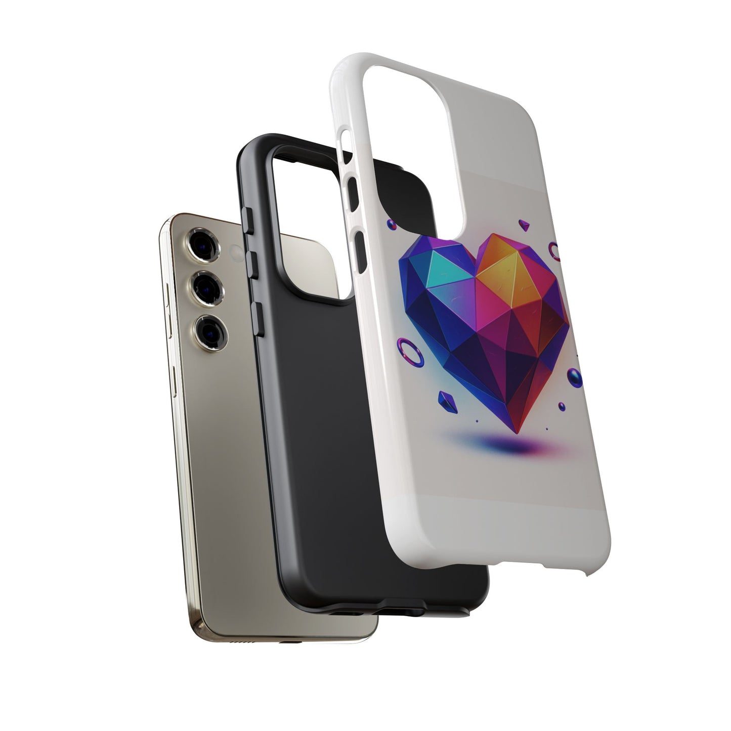 Vibrant Heart Phone Case, Tough Cases, Colorful Phone Cover, Unique Protector, Gift for Her, Cute Accessory