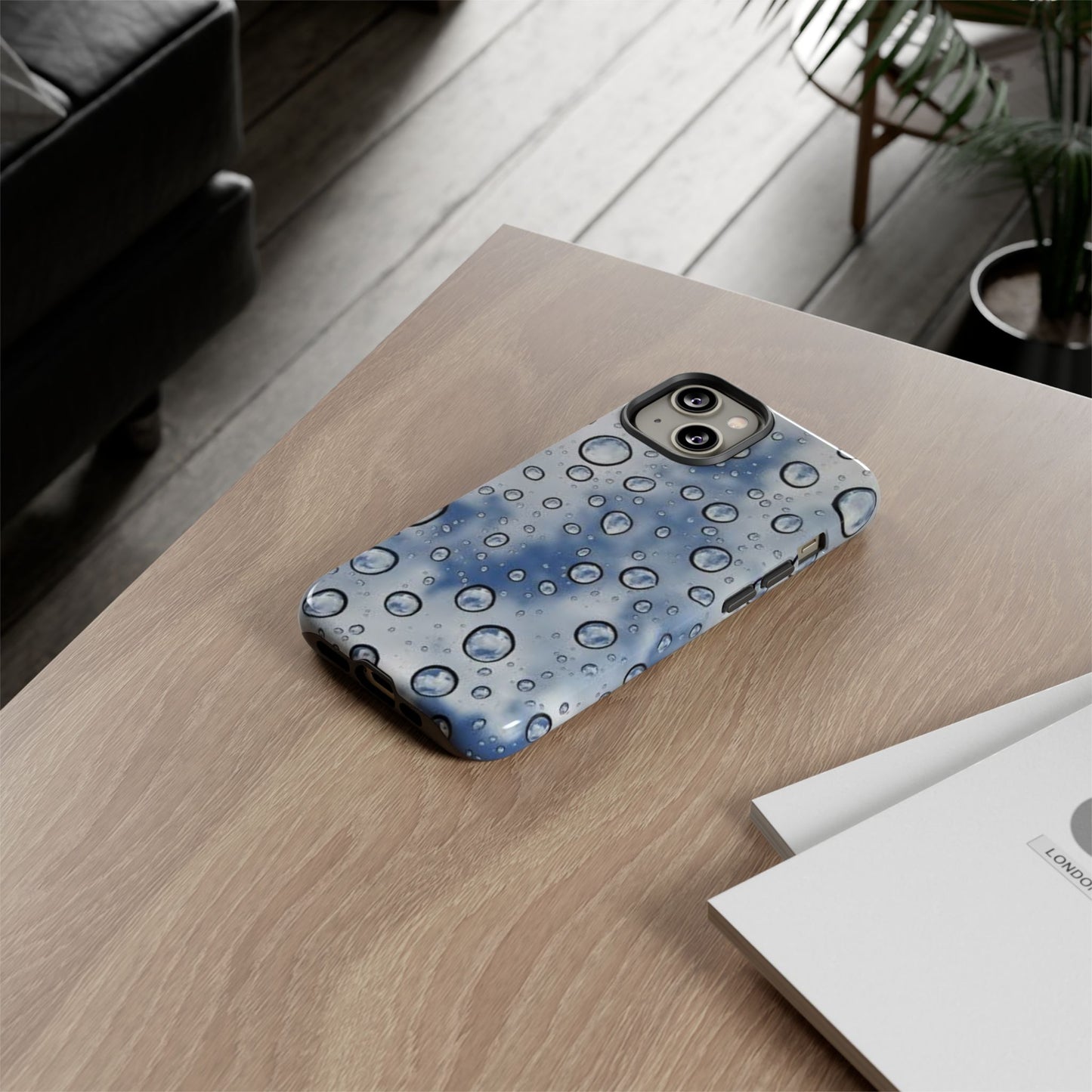 Blue Water Droplet Phone Case, Tough Cases for Protection, Stylish Cellphone Cover, Unique Gifts for Her, Durable and Trendy